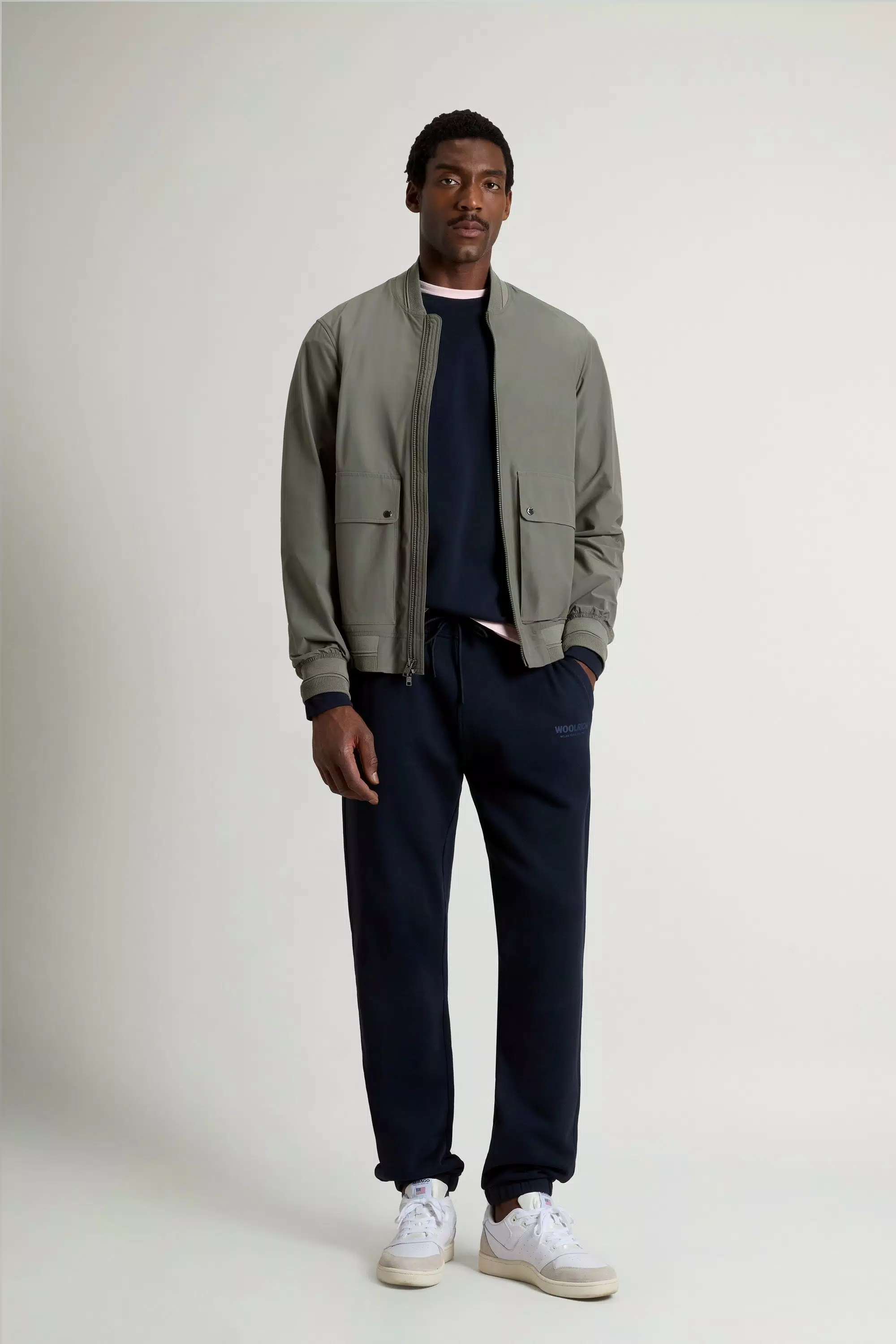 Wesley Bomber Jacket in Urban Touch - Smokey Olive