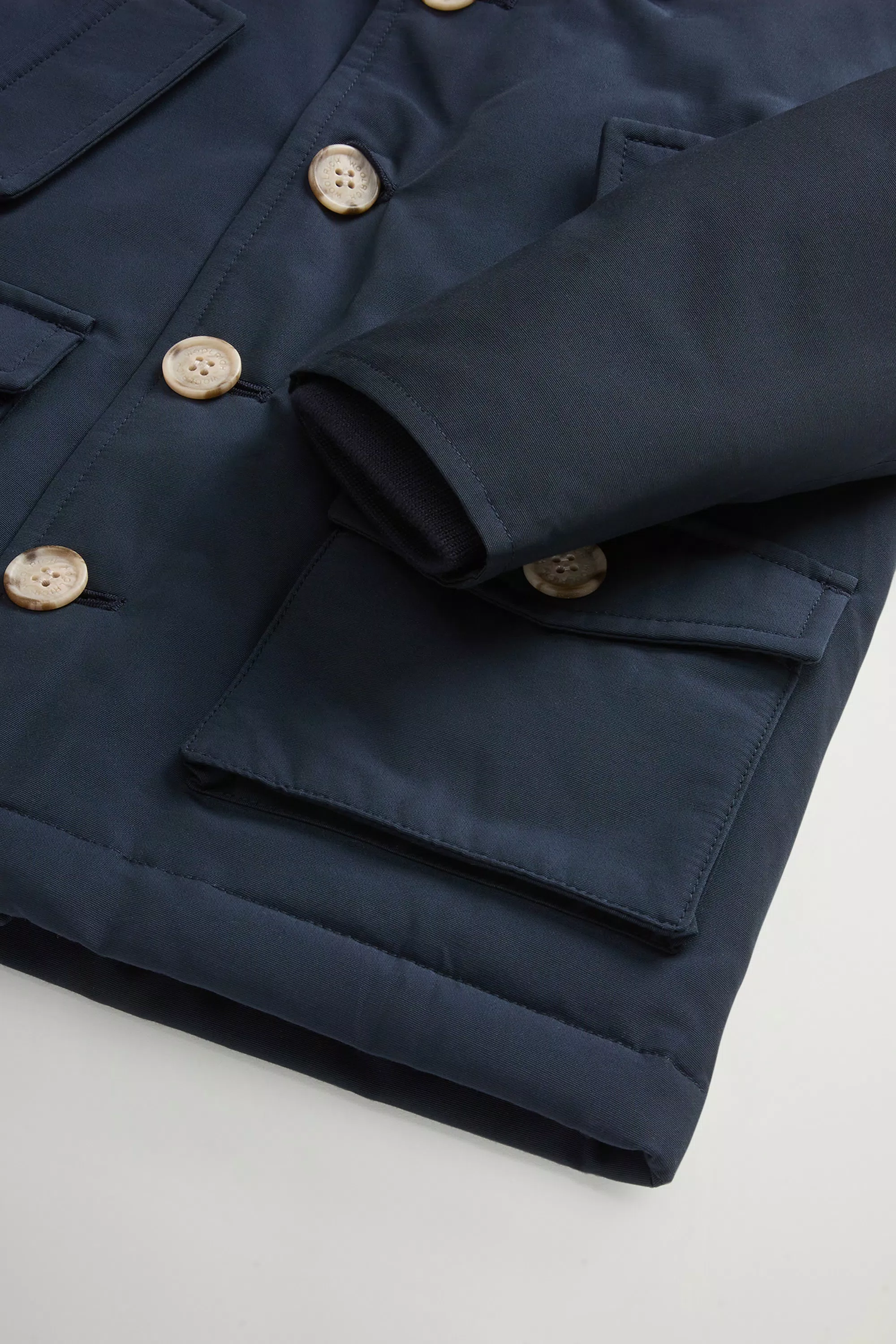 Babies’ Parka in Ramar Cloth - Melton Blue