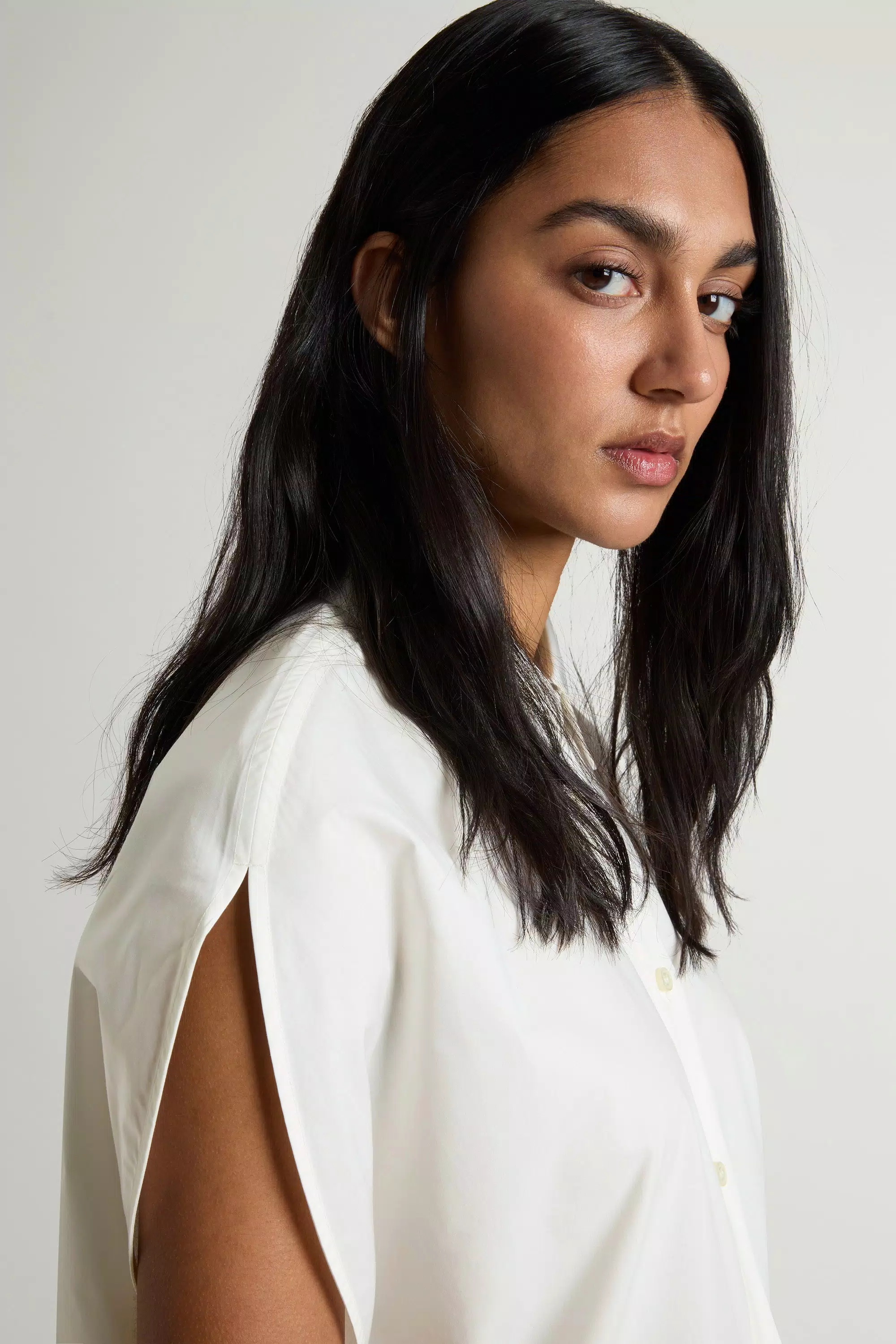 Pure Cotton Poplin Blouse - Arctic White
