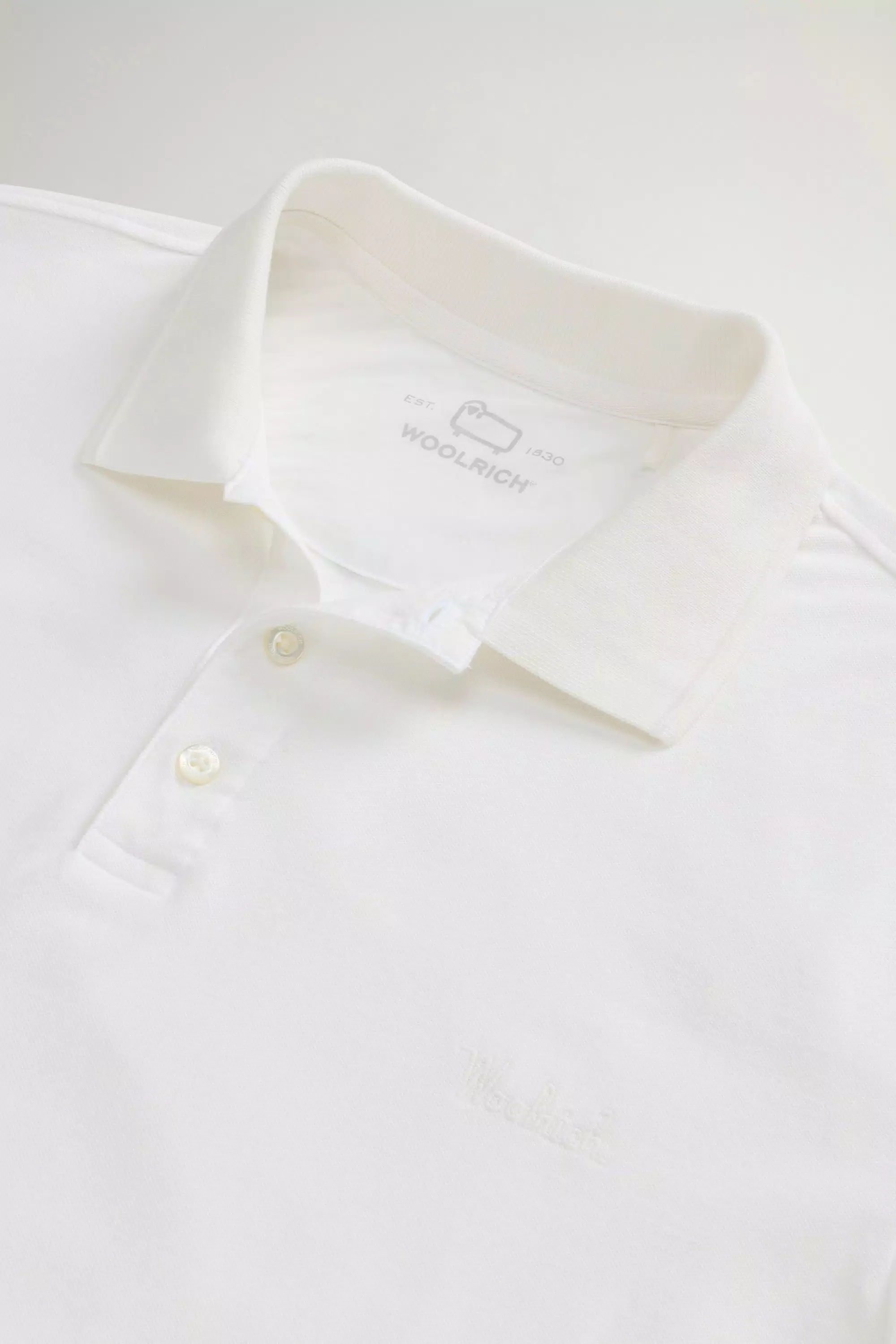 Garment-Dyed Mackinack Polo Shirt in Stretch Cotton Pique - Faded Arctic White