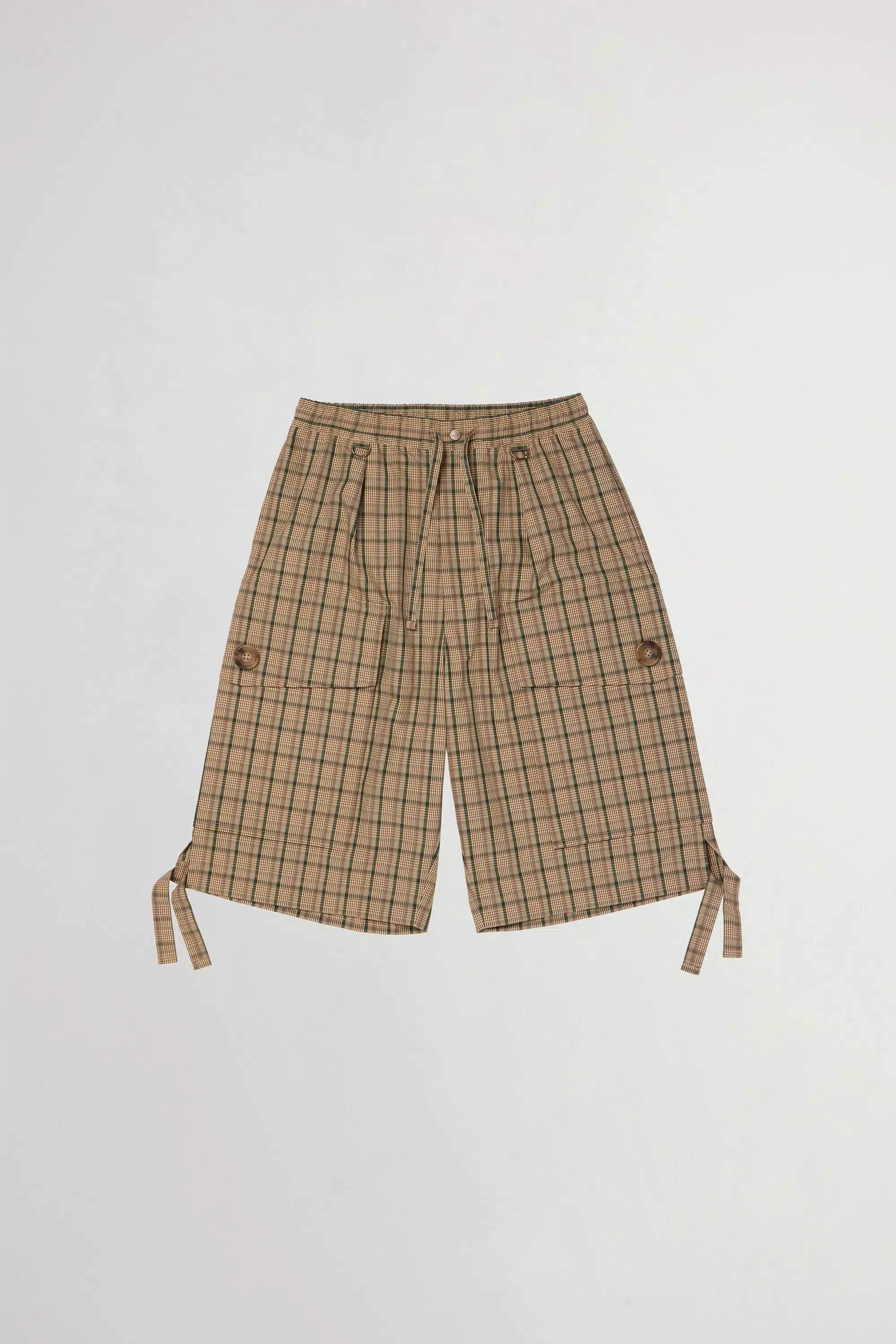 Madras Shorts in Cotton and Nylon Blend - Brown