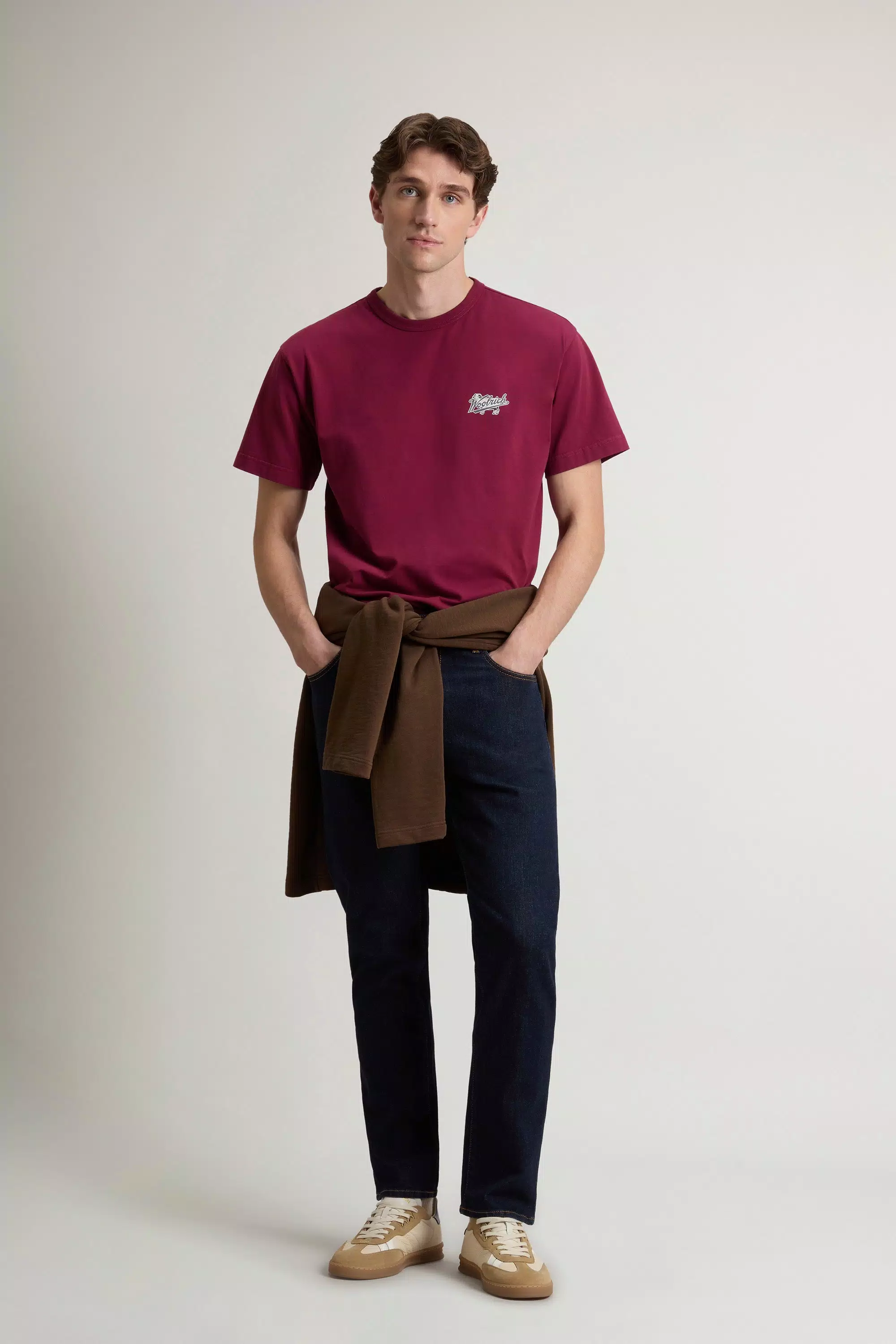 T-Shirt in Pure Cotton with Logo - Rhododendron