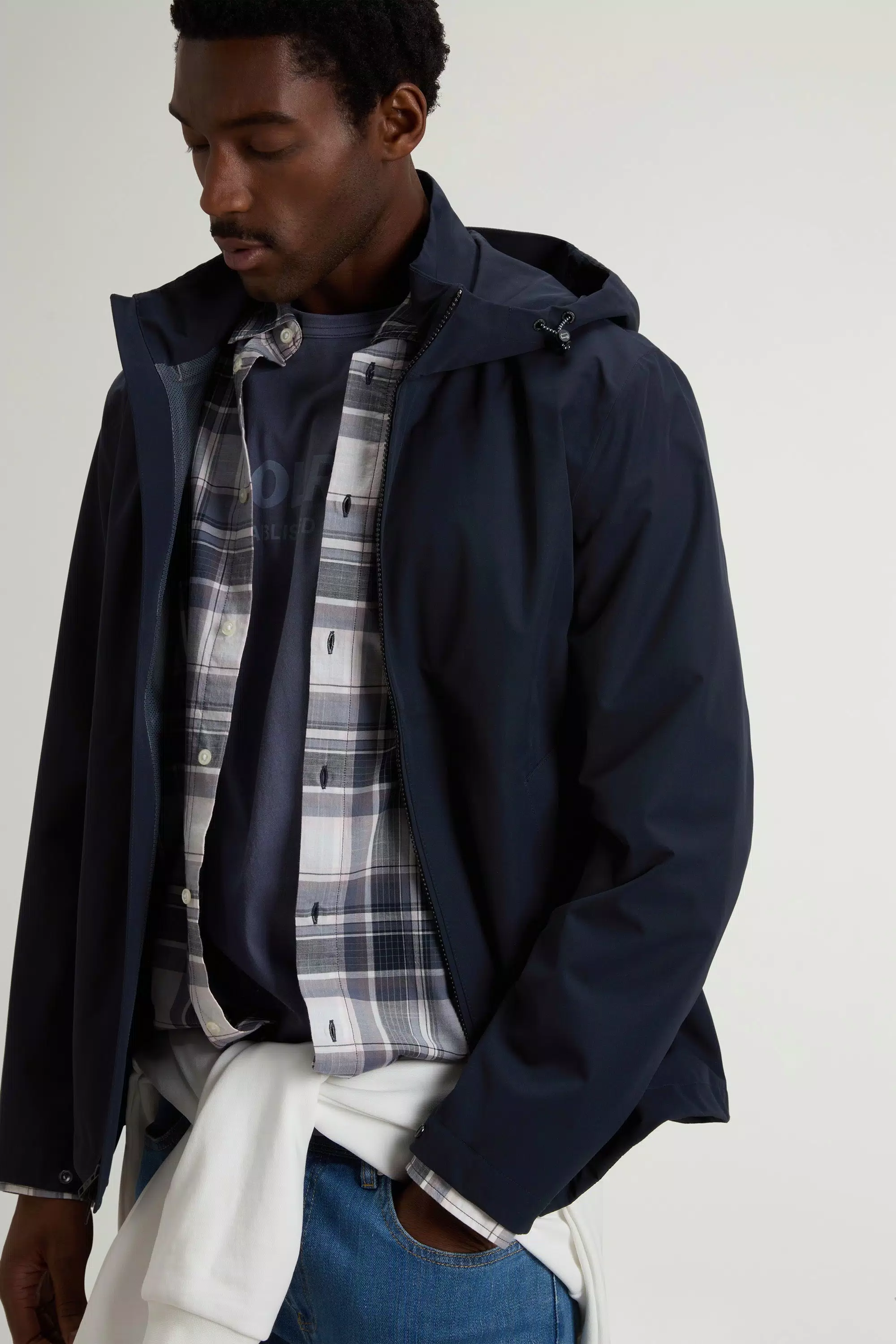 Pacific Jacket in Two-Layered Fabric - Melton Blue