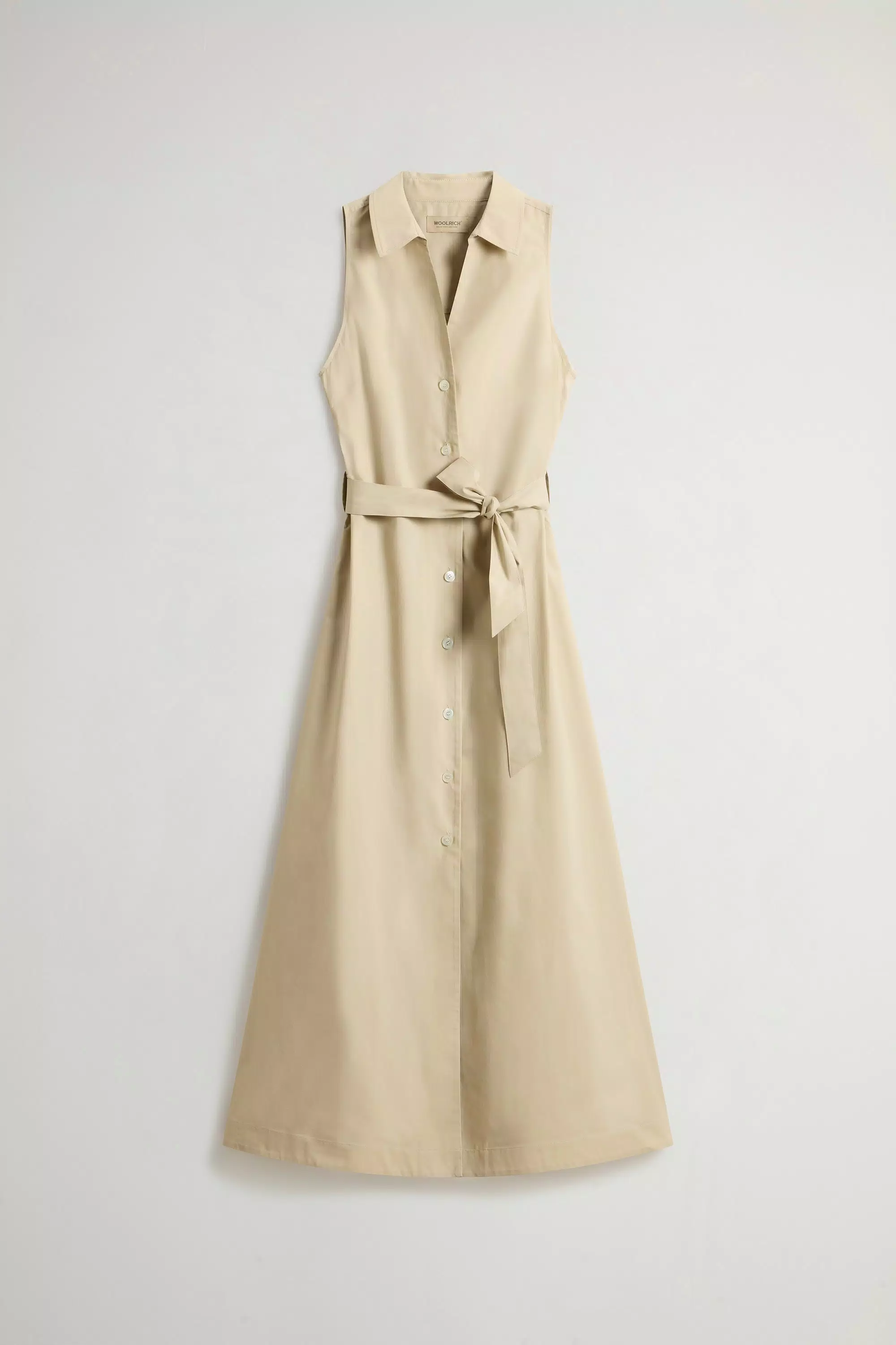Shirt Dress in Pure Cotton Poplin with Belt - White Pepper