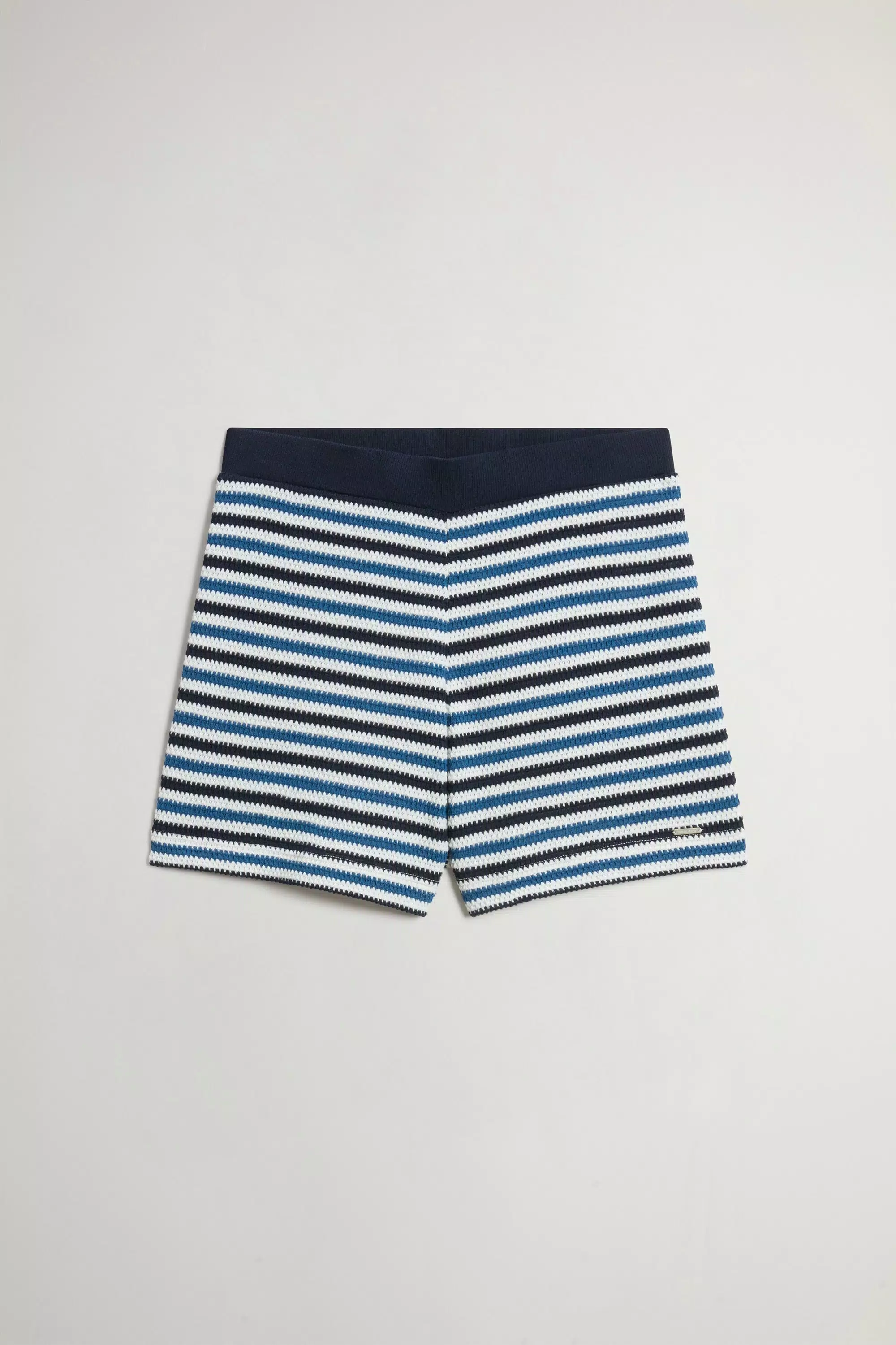 Shorts in Striped Cotton-Blend - Melton Blue Stripe