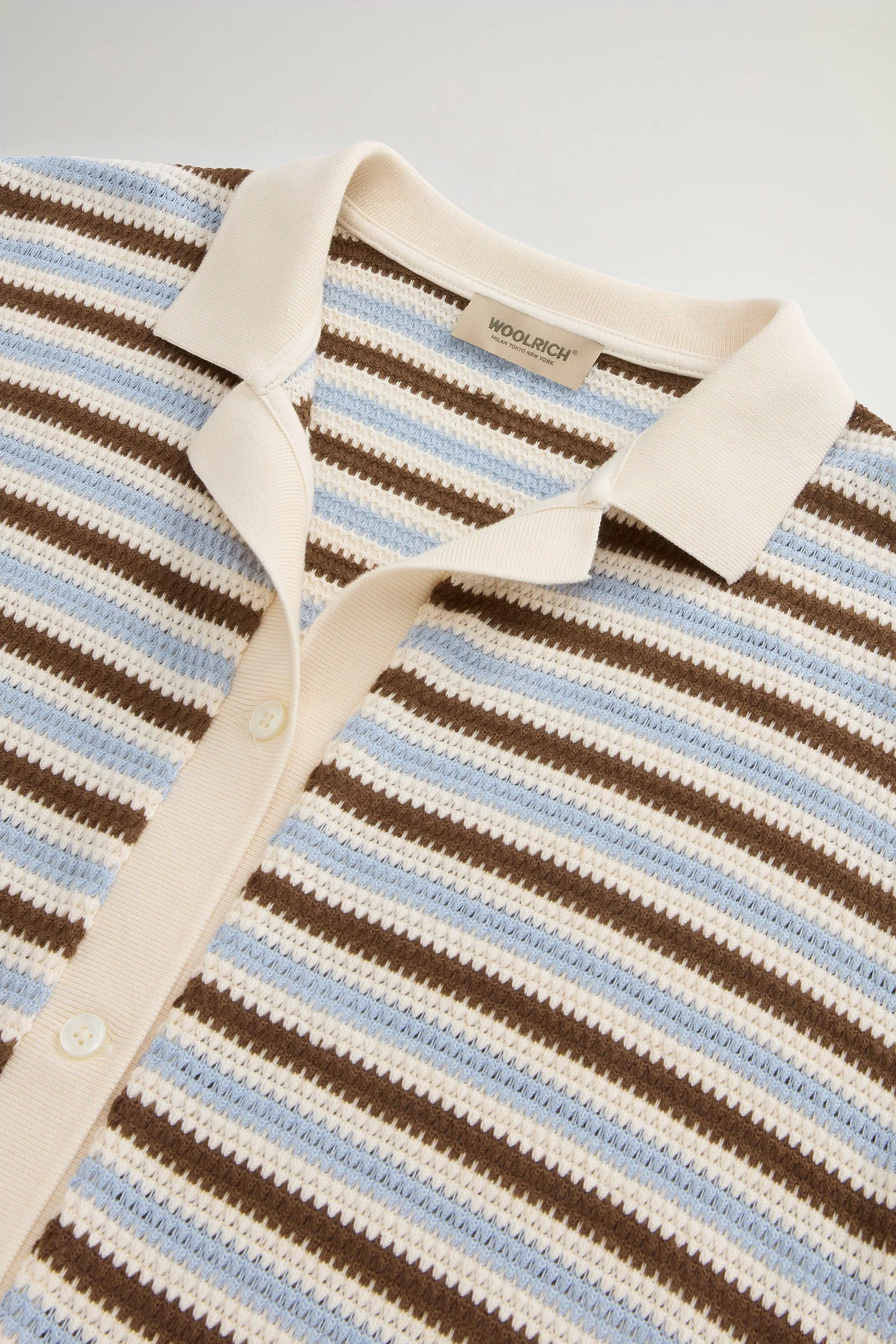 Shirt in Striped Cotton-Blend - Acorn Stripe