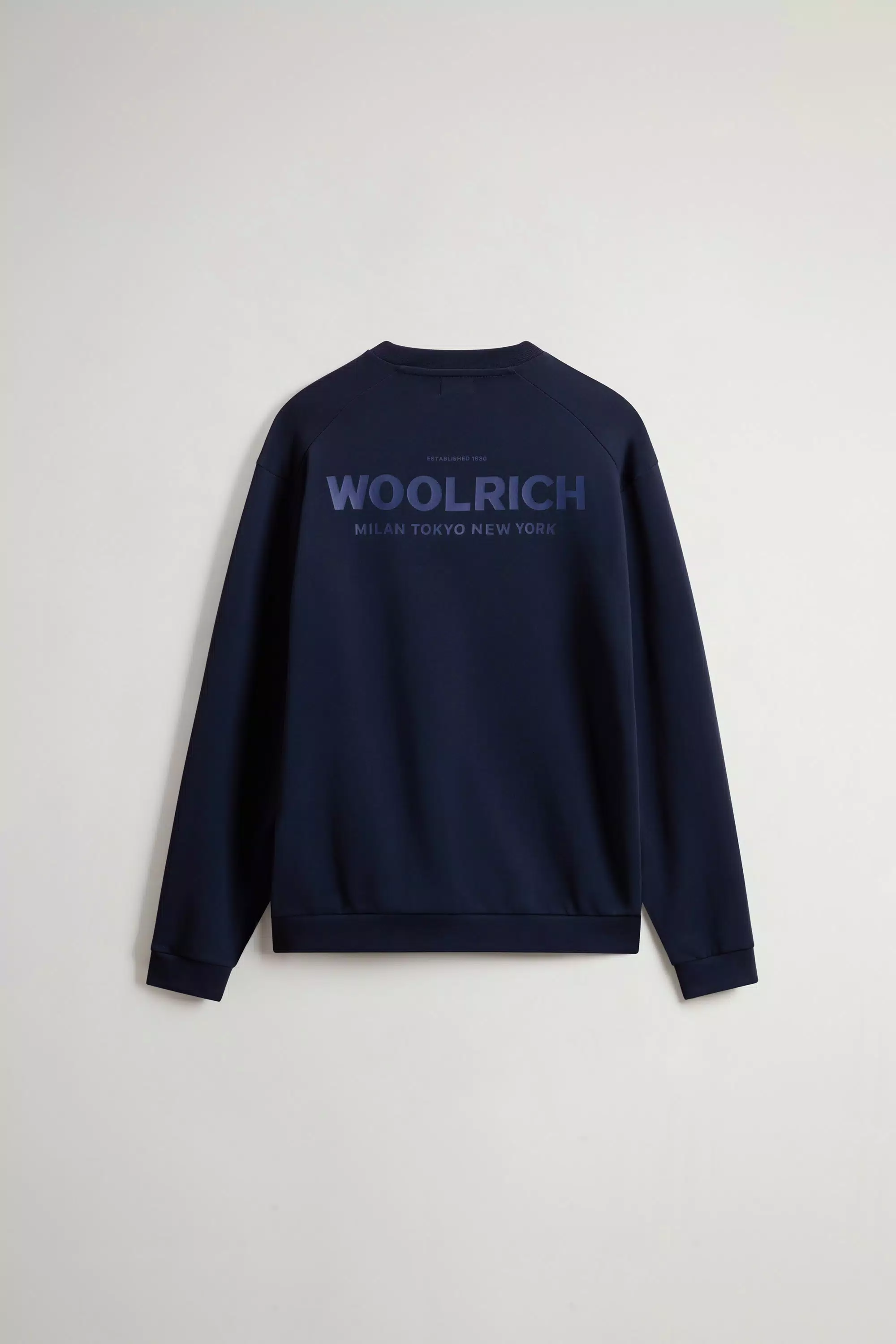 Crewneck Sweatshirt in Pure Cotton with Macro Logo on the Back - Melton Blue