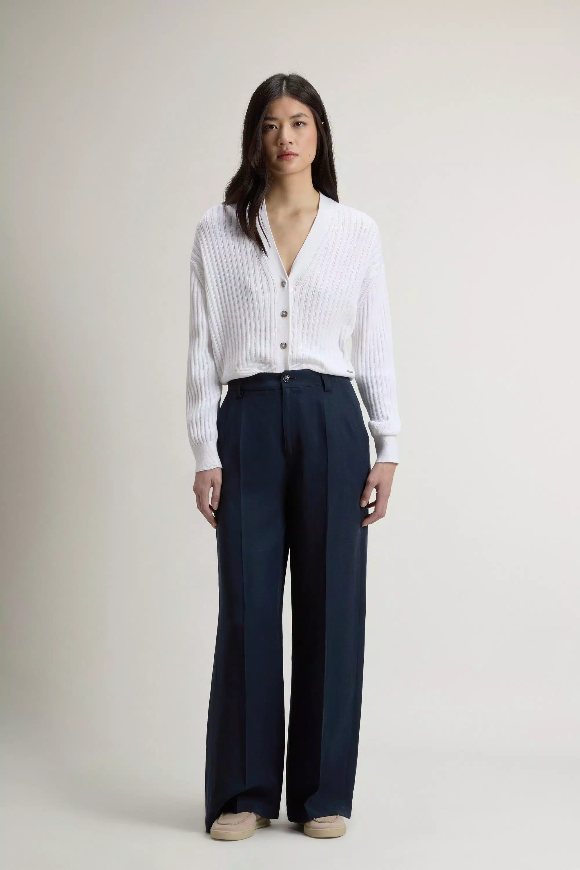 Pants in Linen Blend - Melton Blue