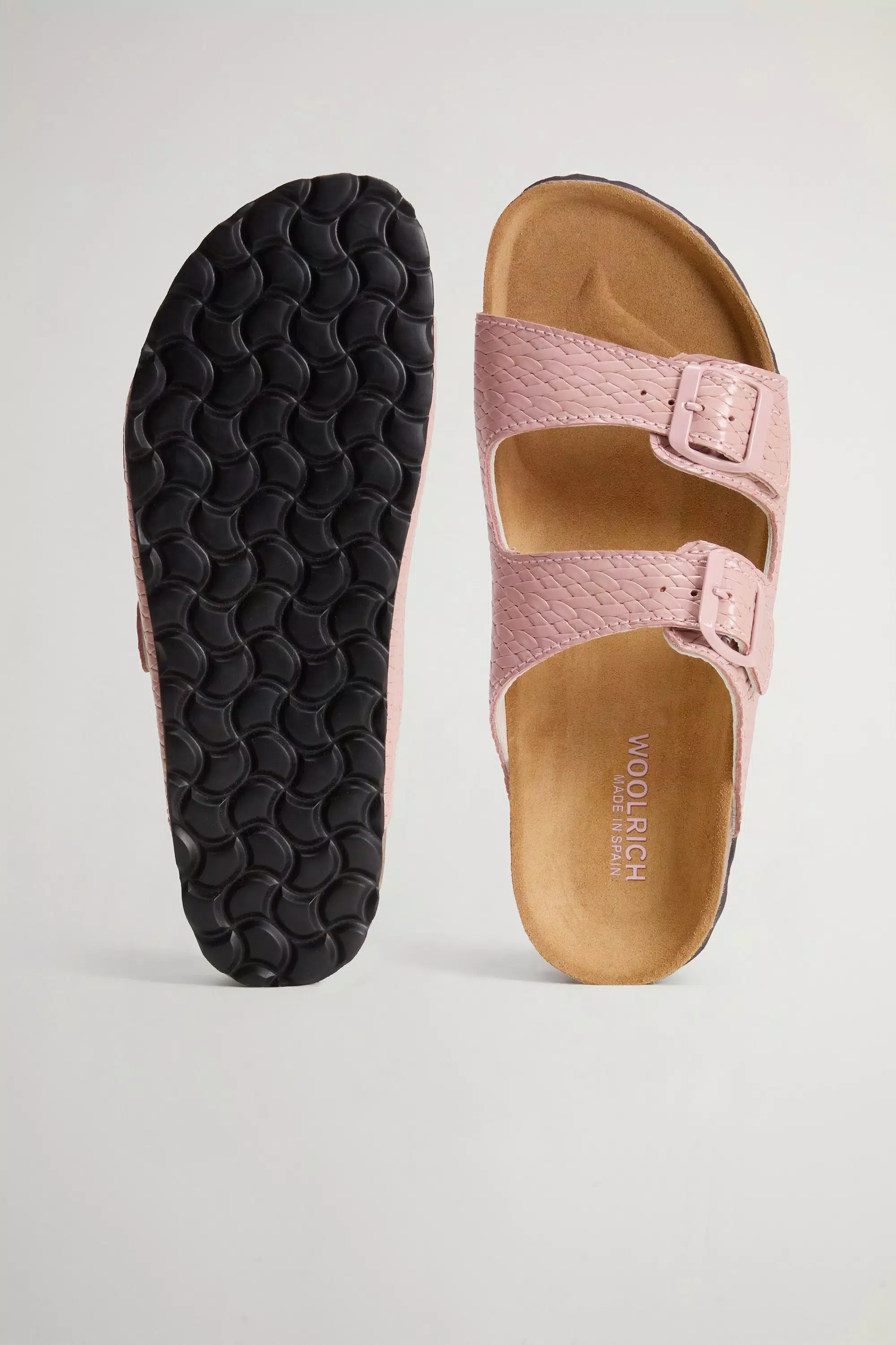 Sandals in Printed Leather with Buckles - Rose