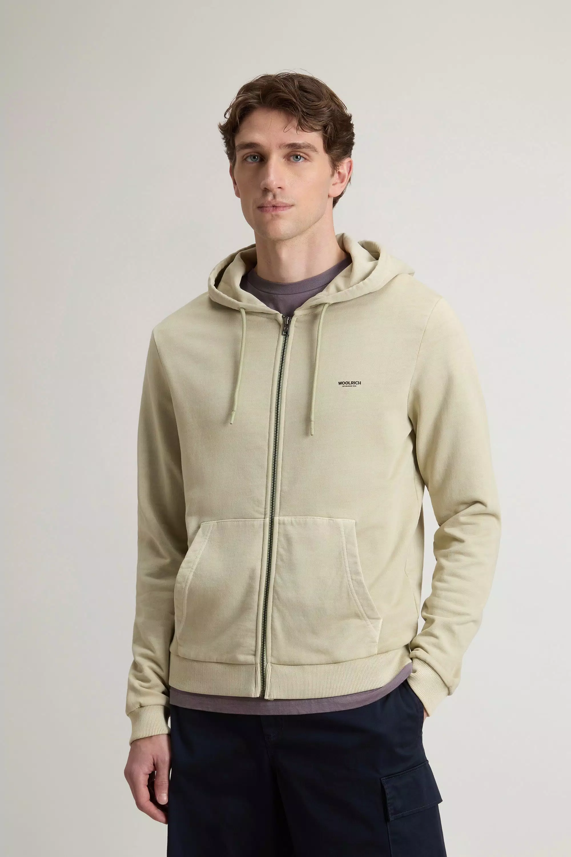 Garment-Dyed Hoodie in Pure Cotton - Faded Lint