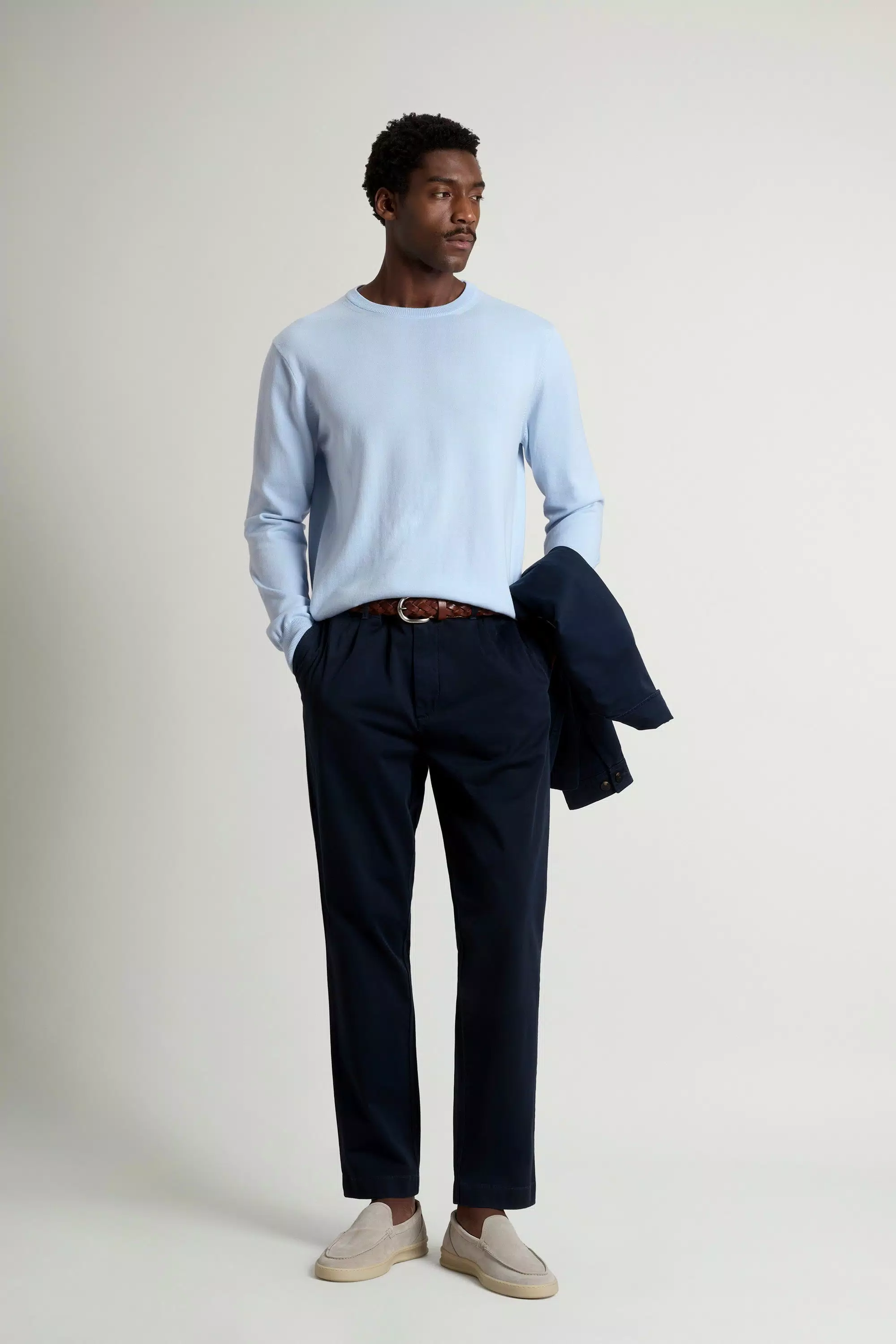 Crewneck Sweater in Pure Cotton - Flask