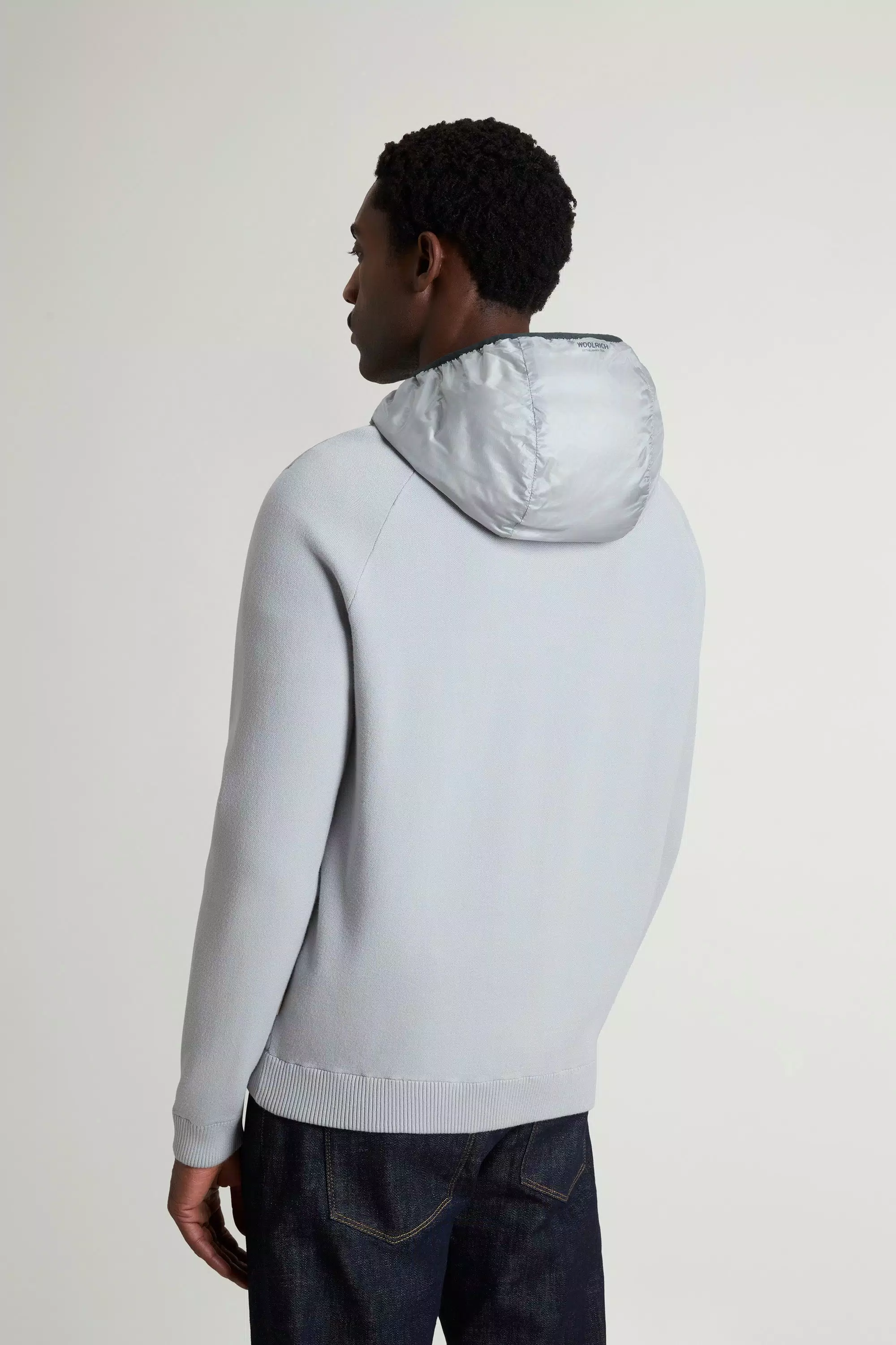 Allen Hybrid Jacket in Ripstop Nylon - Harbor Mist
