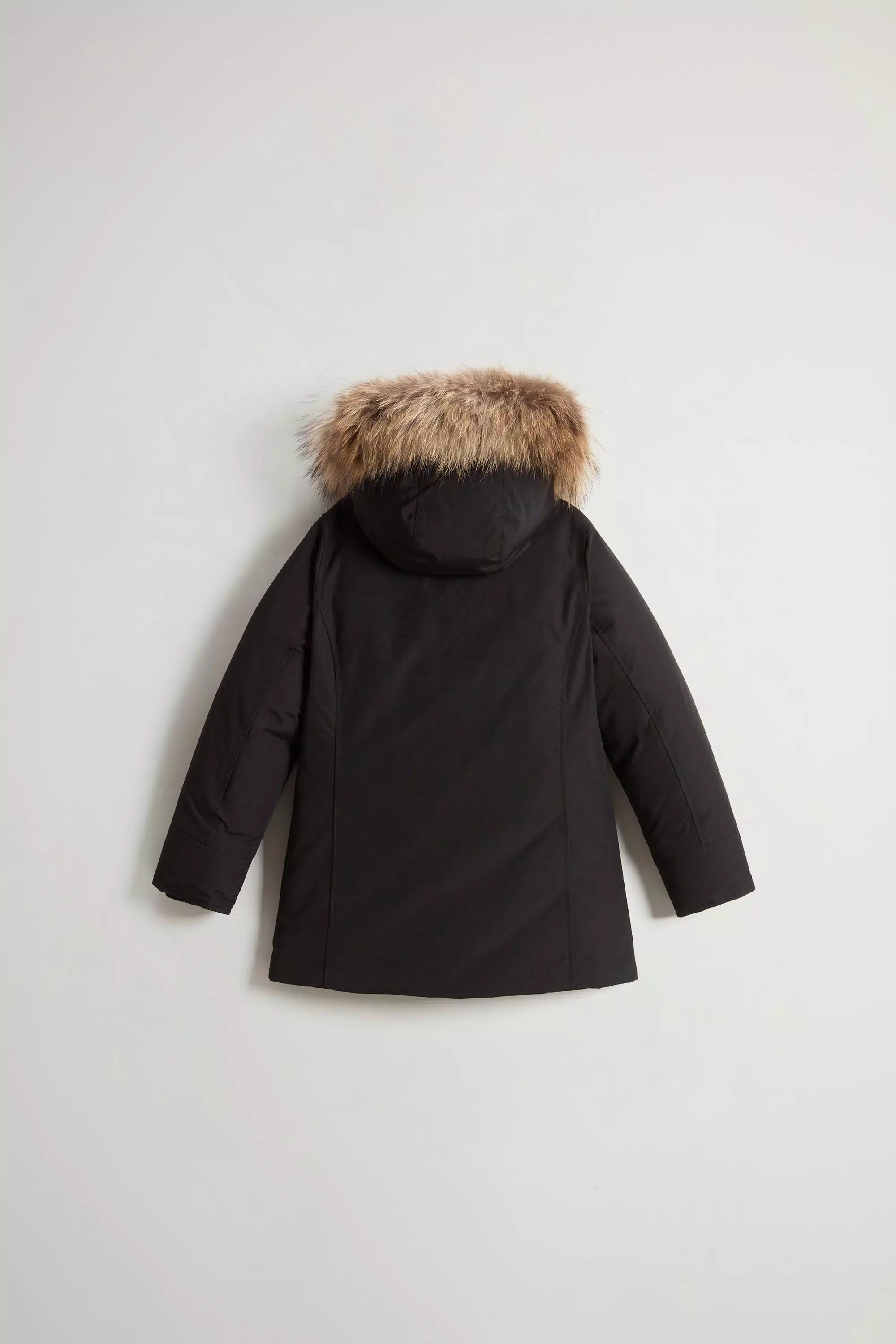 Girls' Arctic Parka with Detachable Fur Trim - Black