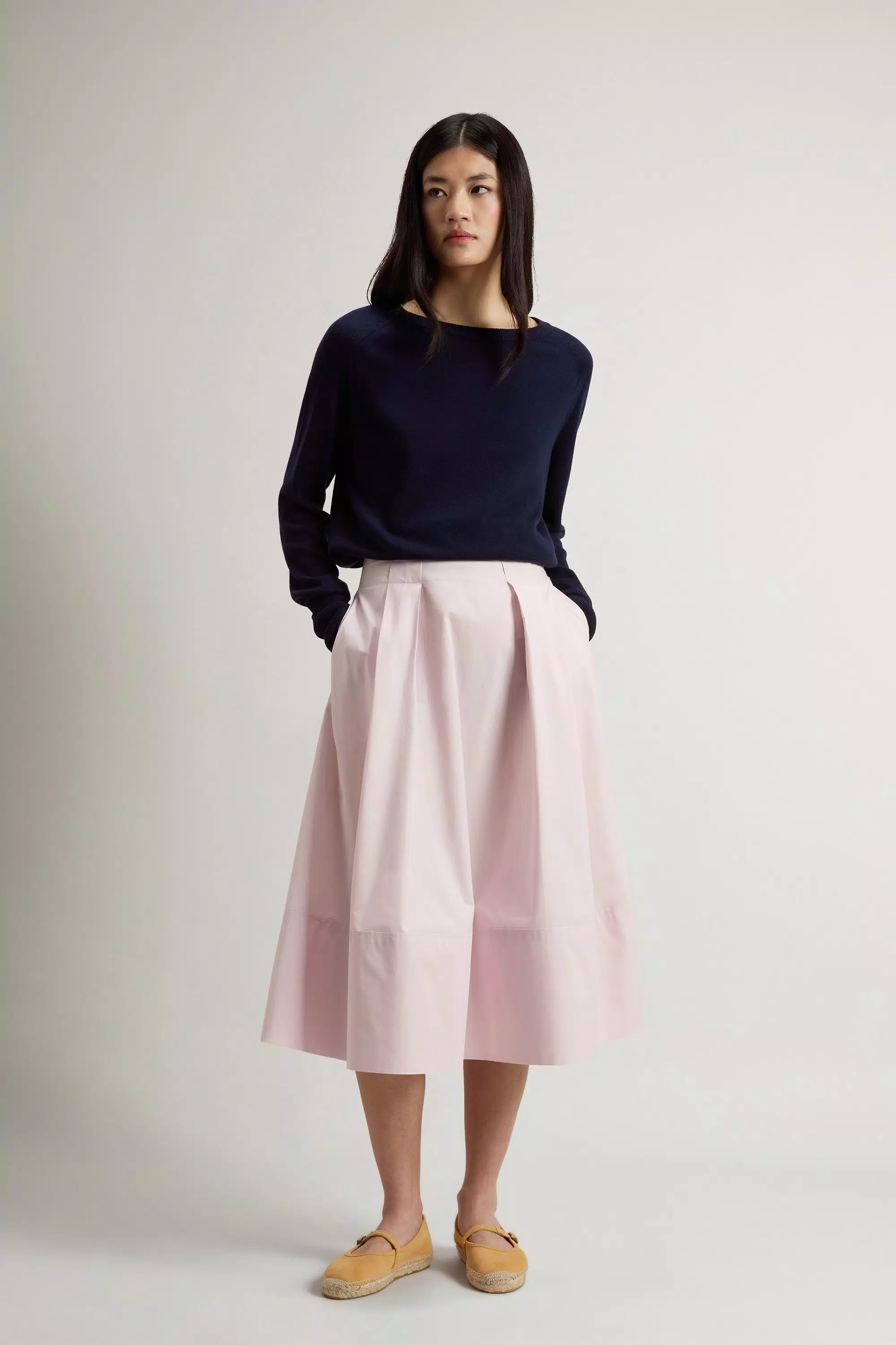 Pure Cotton Poplin Skirt - Pale Lilac