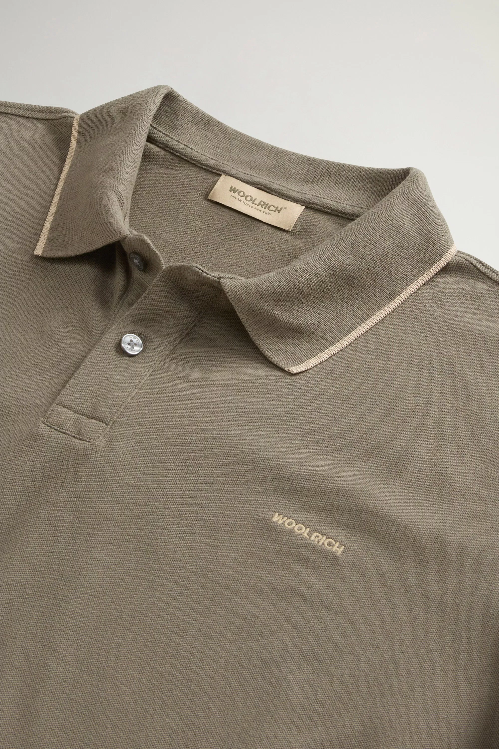 Monterey Polo Shirt in Stretch Cotton-Blend Pique - Smokey Olive