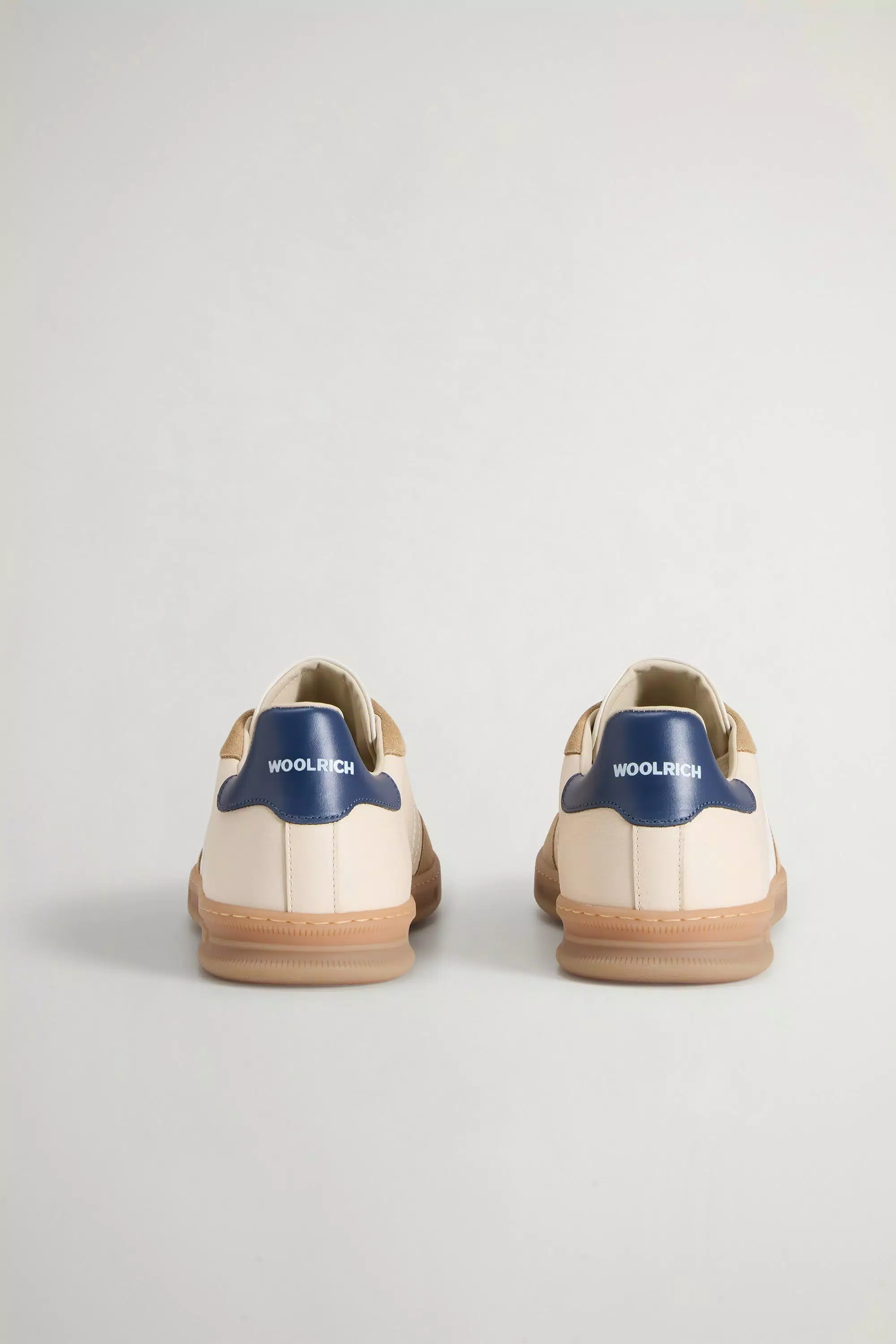 Doubleu Tennis Sneakers in Leather with Suede Details - Beige Whipped Cream