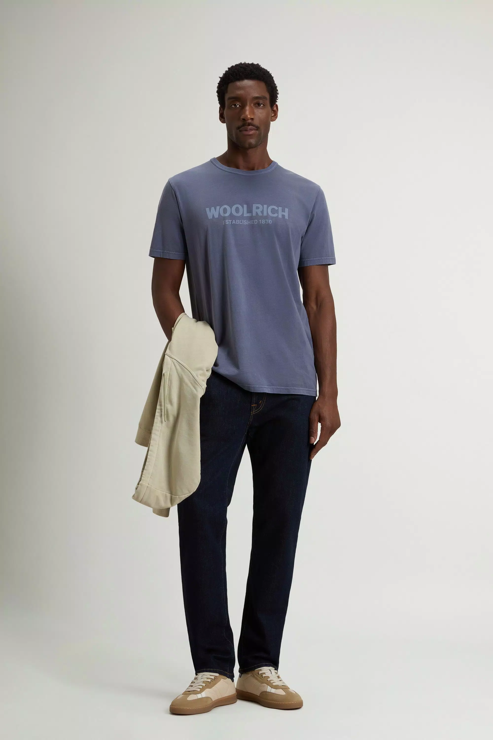 Garment-Dyed T-Shirt in Pure Cotton - Faded Grisaille