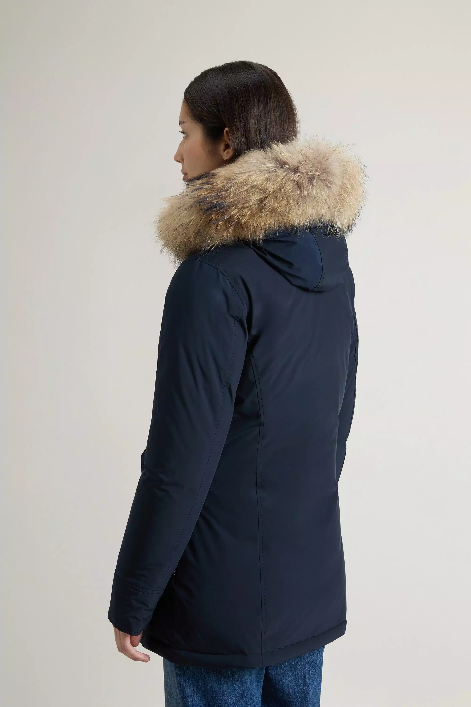 Arctic Parka in Urban Touch with Detachable Fur - Melton Blue