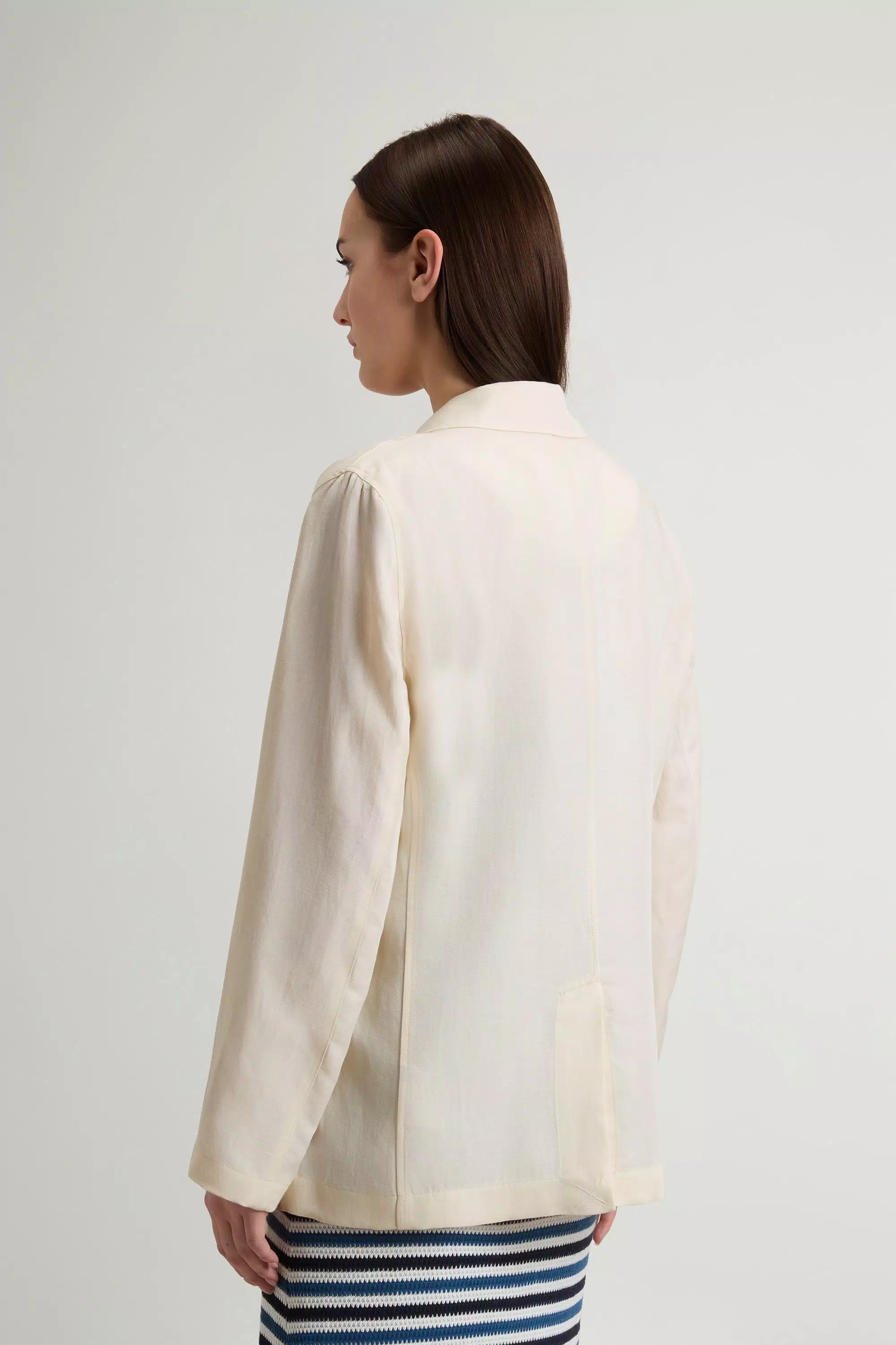 Blazer in Linen Blend - Milky Cream