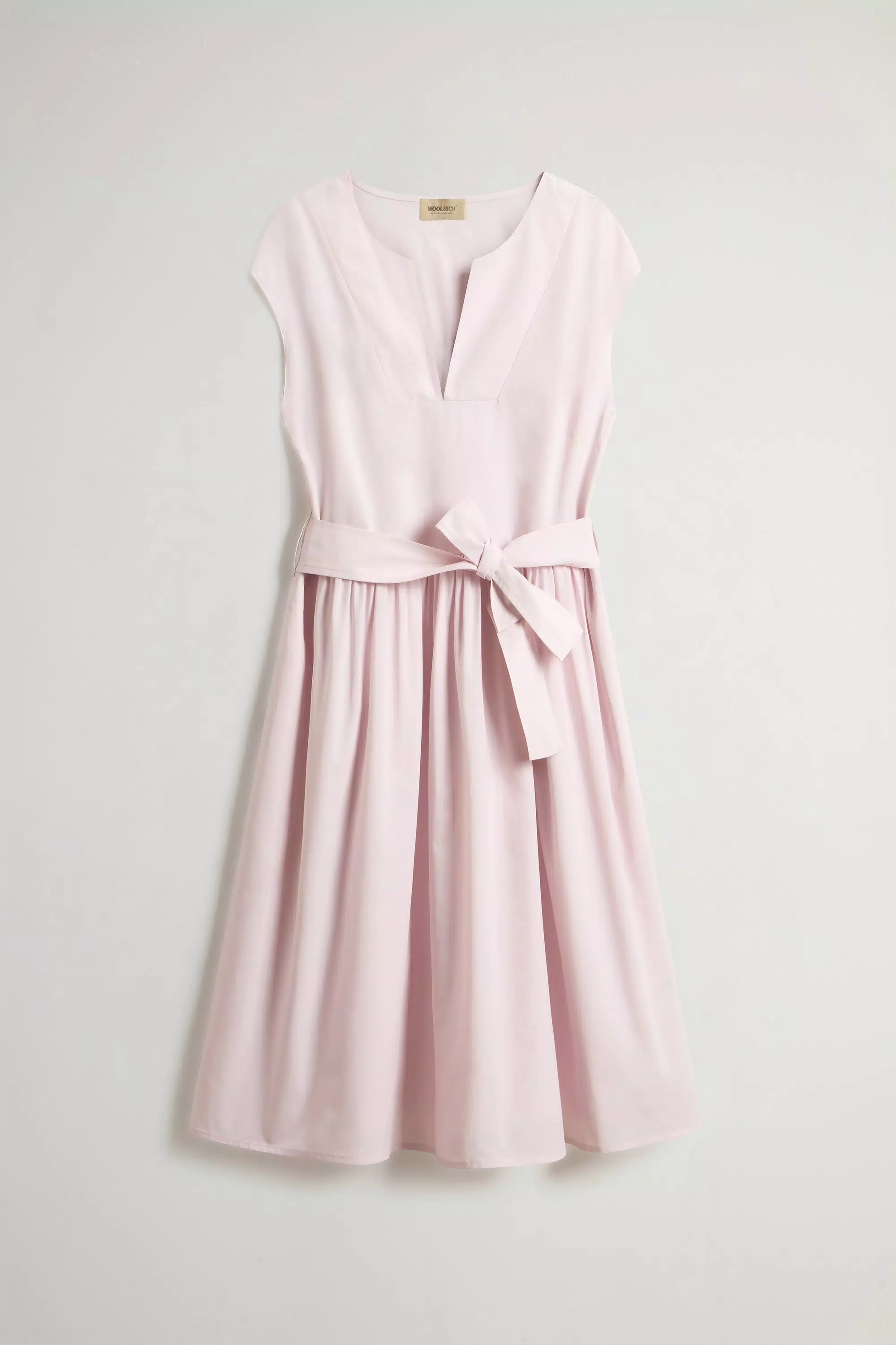 Pure Cotton Poplin Dress with Belt - Pale Lilac