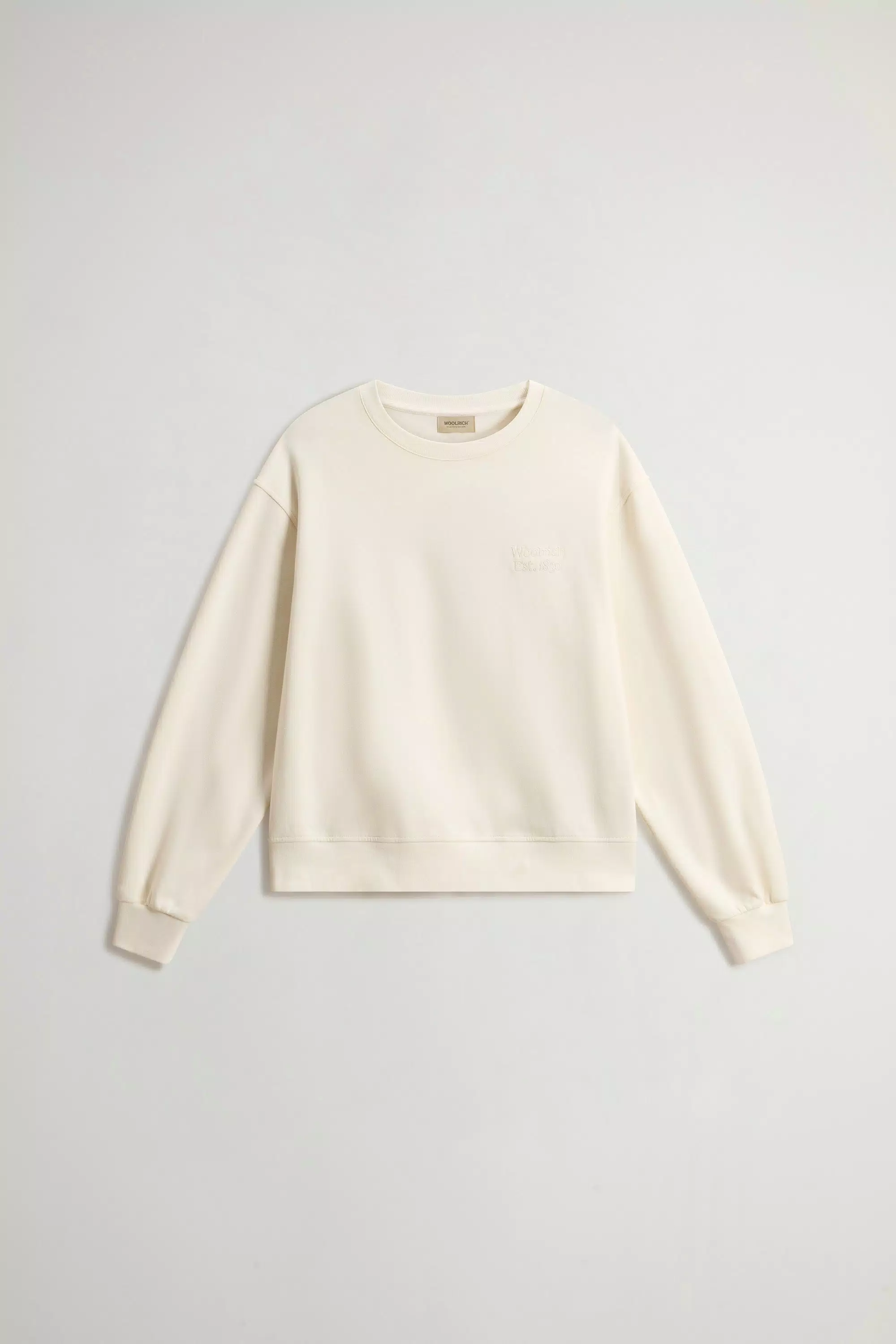 Crewneck Sweatshirt in Cotton-Blend Interlock - Milky Cream