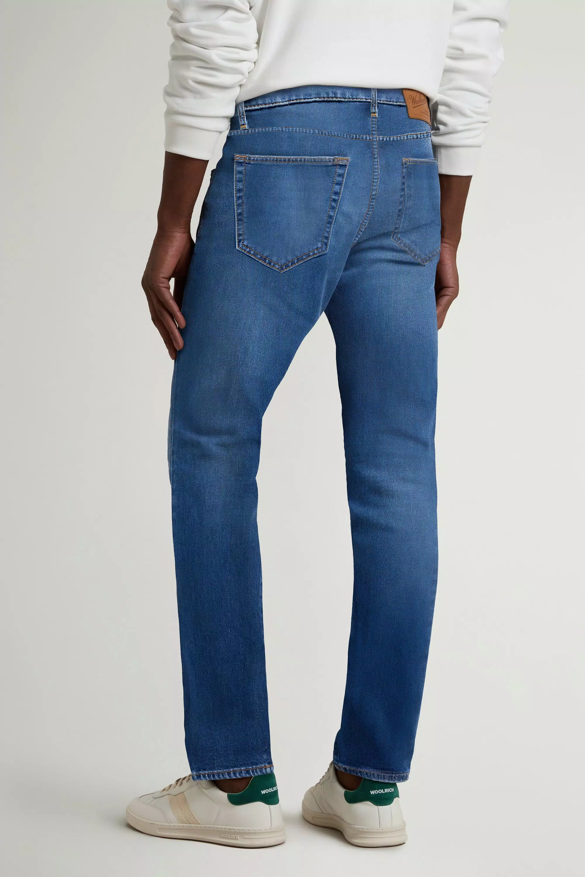Five-Pocket Jeans in Stretch Cotton Denim - Stone Washed