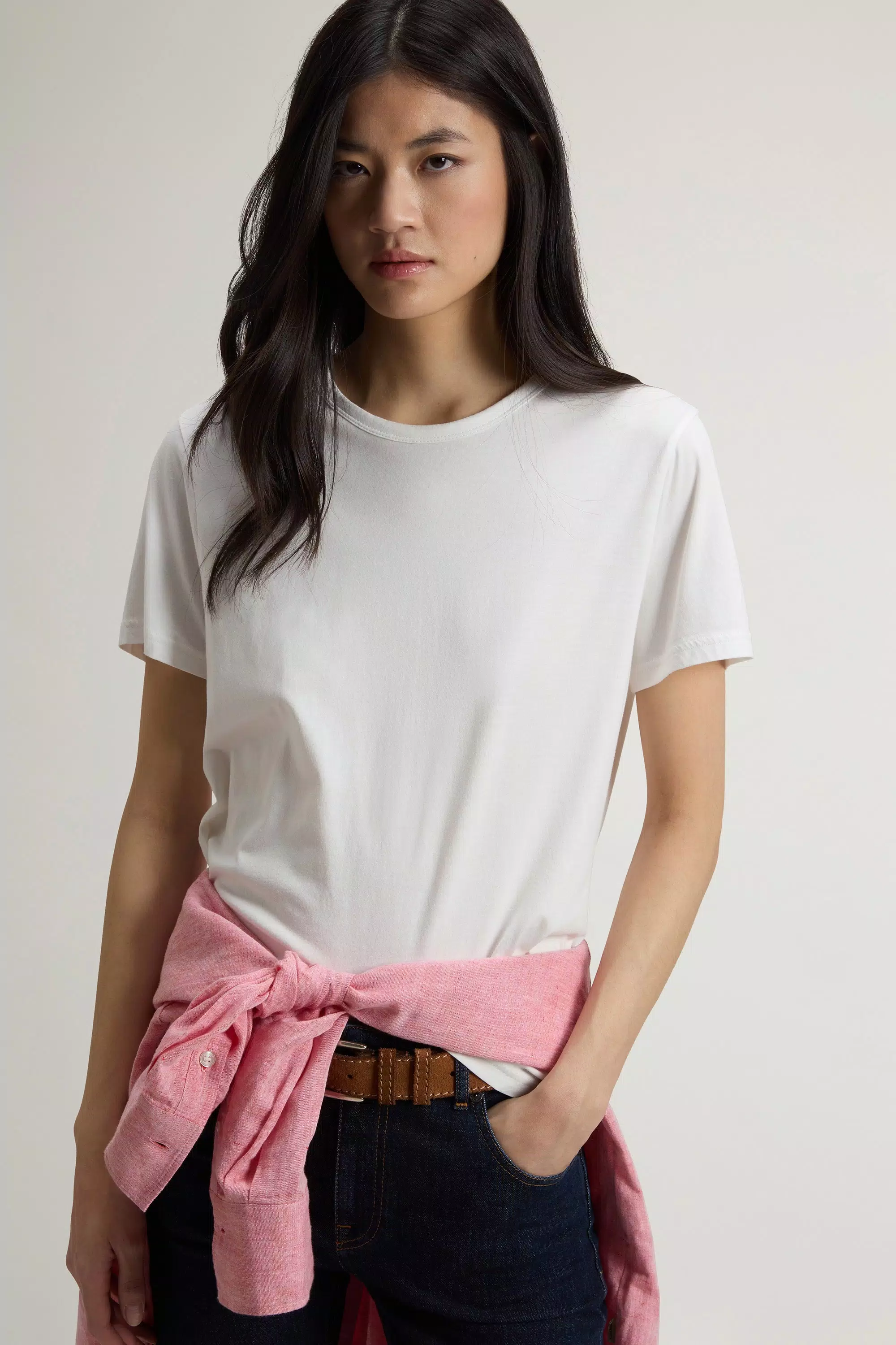Luxe T-Shirt in Cotton-Blend - Arctic White