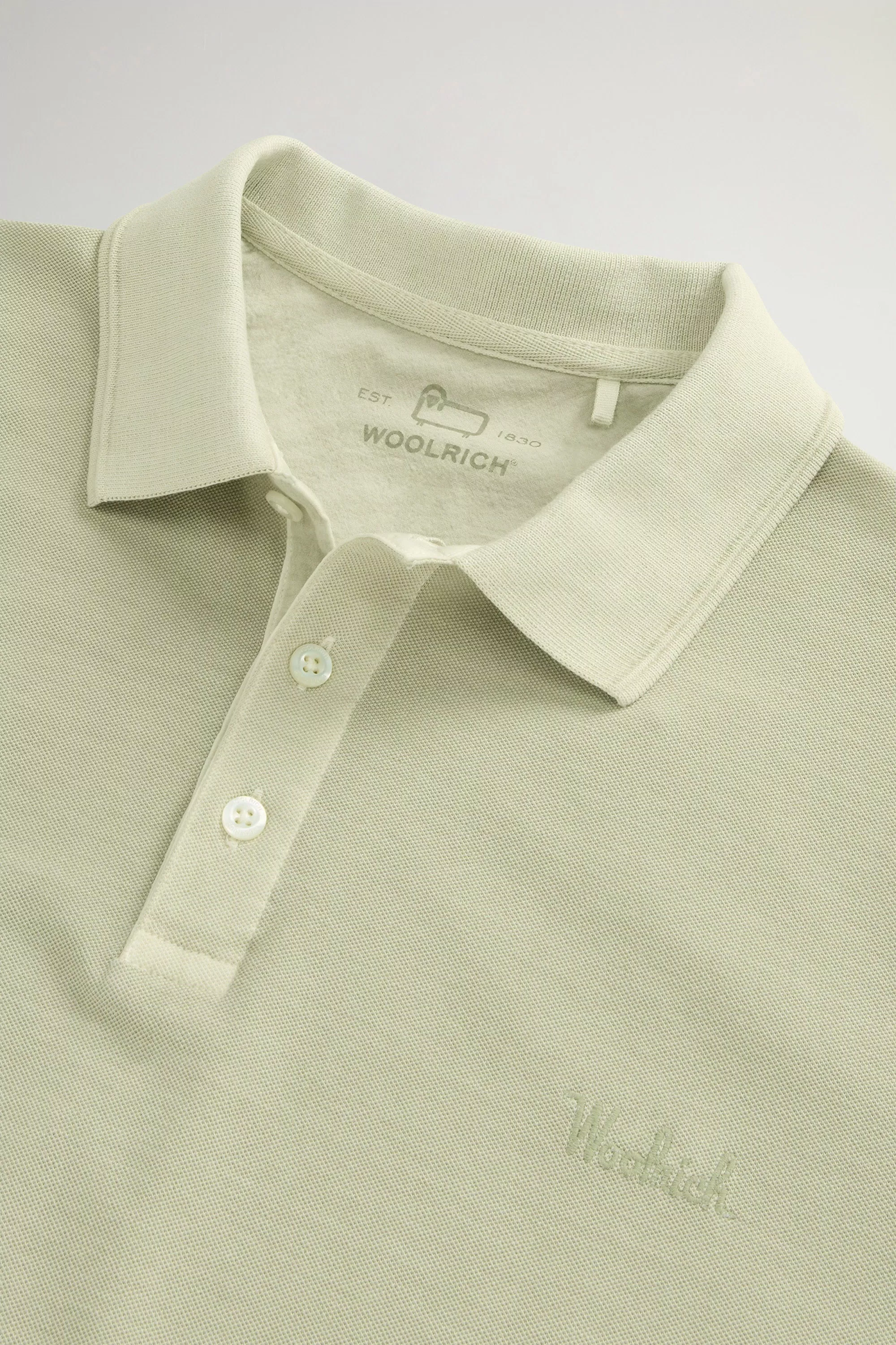 Garment-Dyed Mackinack Polo Shirt in Stretch Cotton Pique - Faded Lint