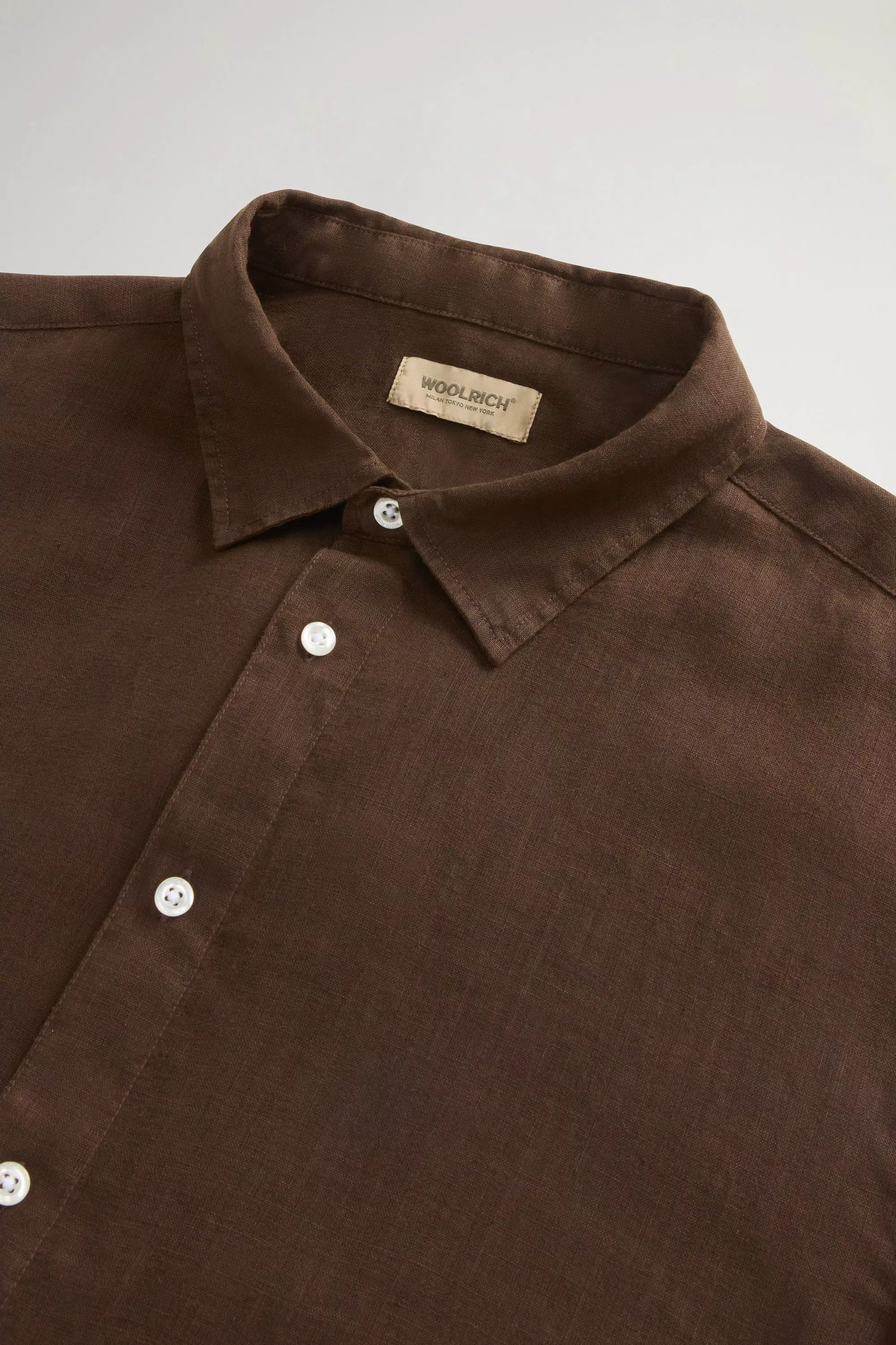 Garment-Dyed Pure Linen Shirt - Slate Black