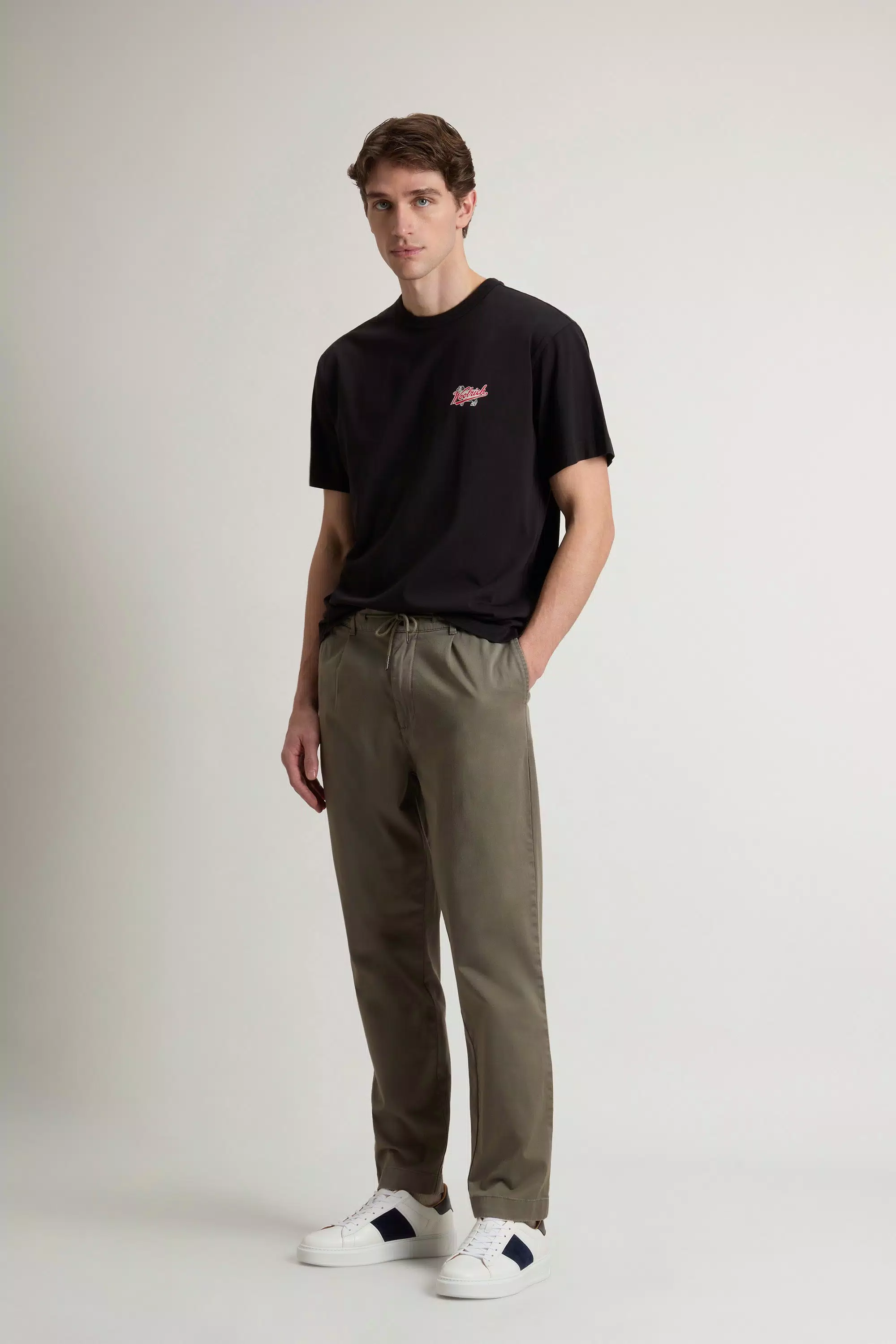 Garment-Dyed Milton Pants in Cotton Twill - Smokey Olive