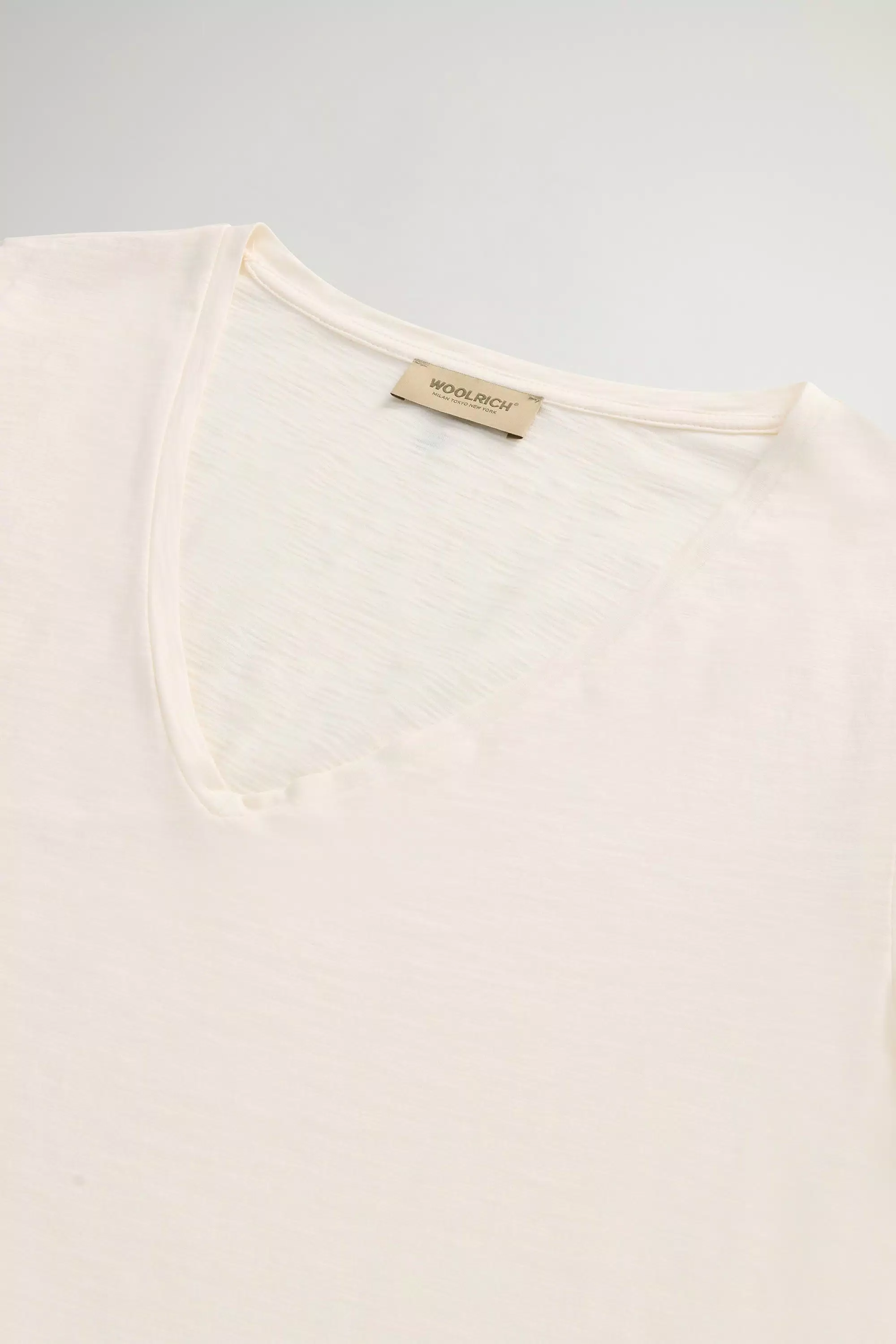 Pure Cotton Slub T-Shirt with V-Neck - Jet Stream