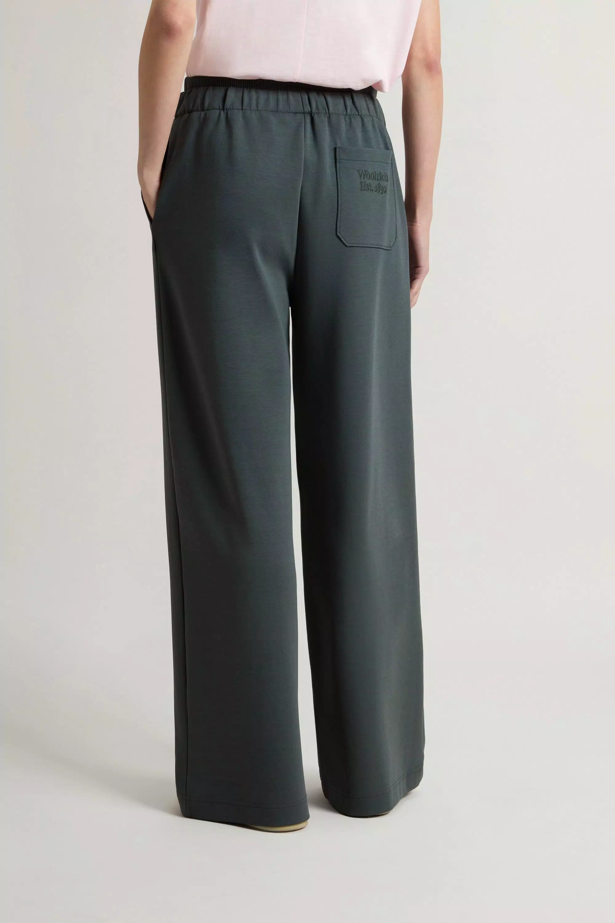 Pants in Cotton-Blend Interlock - Forest Veil