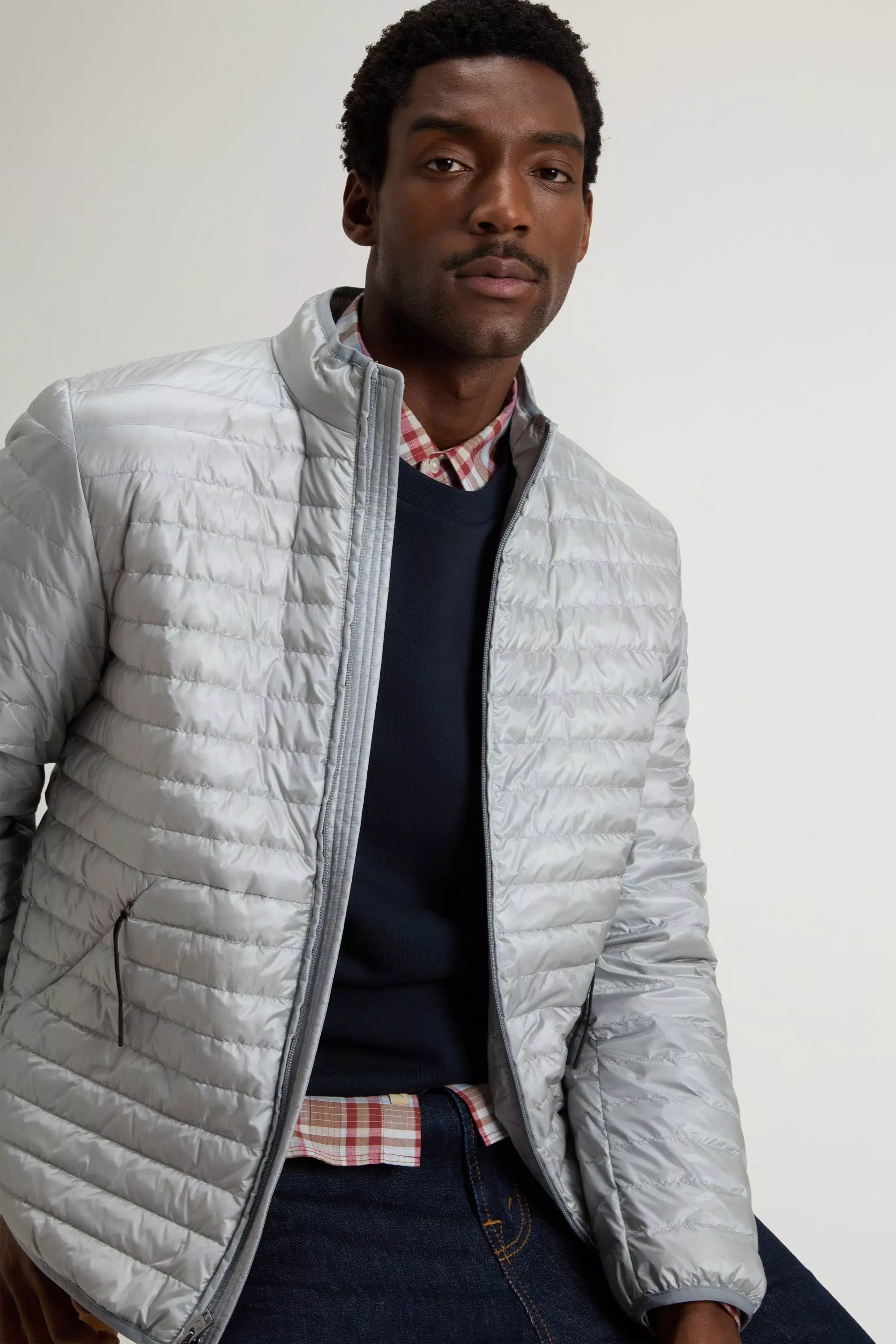 Lightweight Allen Down Jacket in Ripstop Nylon - Harbor Mist
