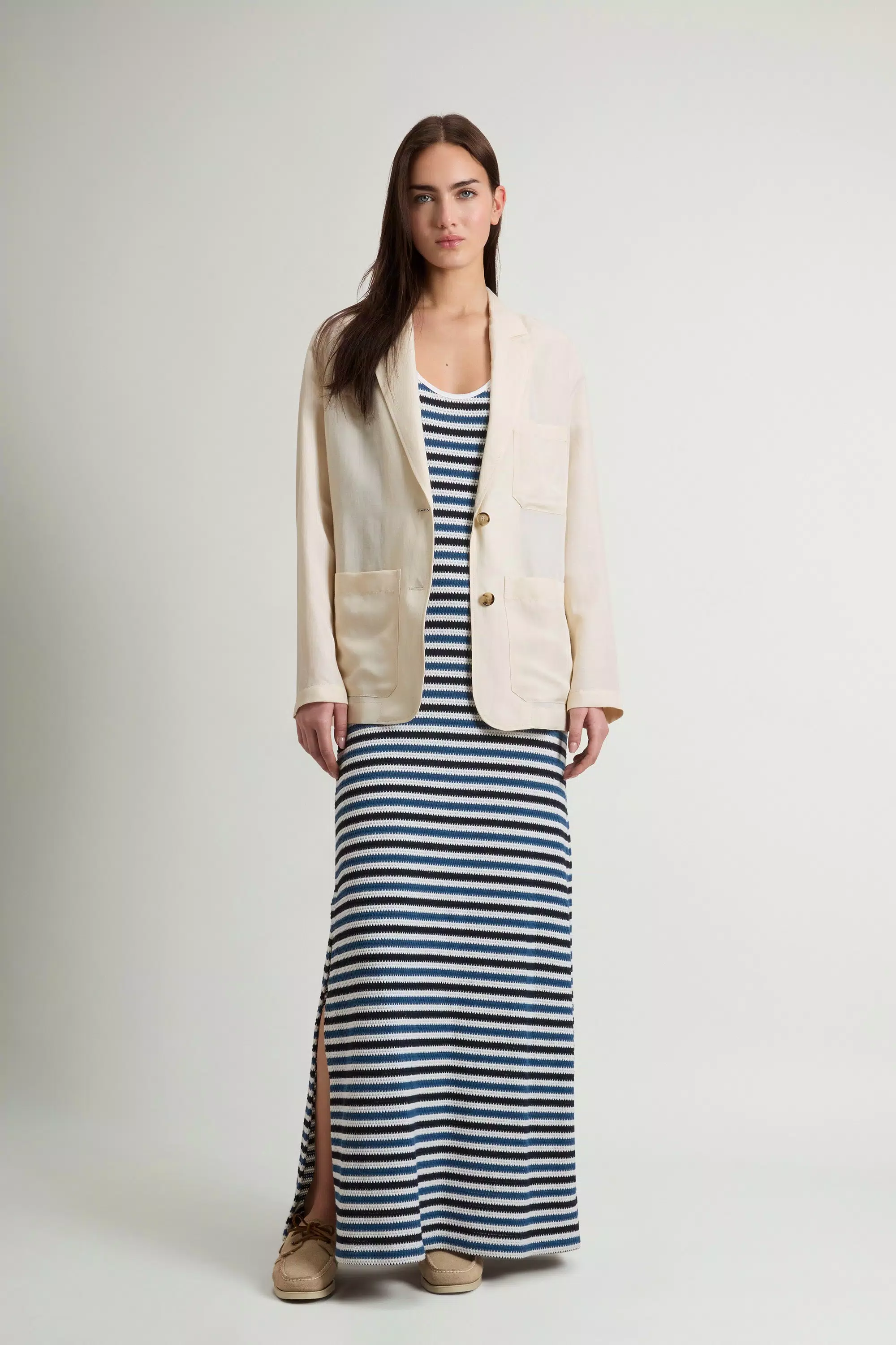 Blazer in Linen Blend - Milky Cream