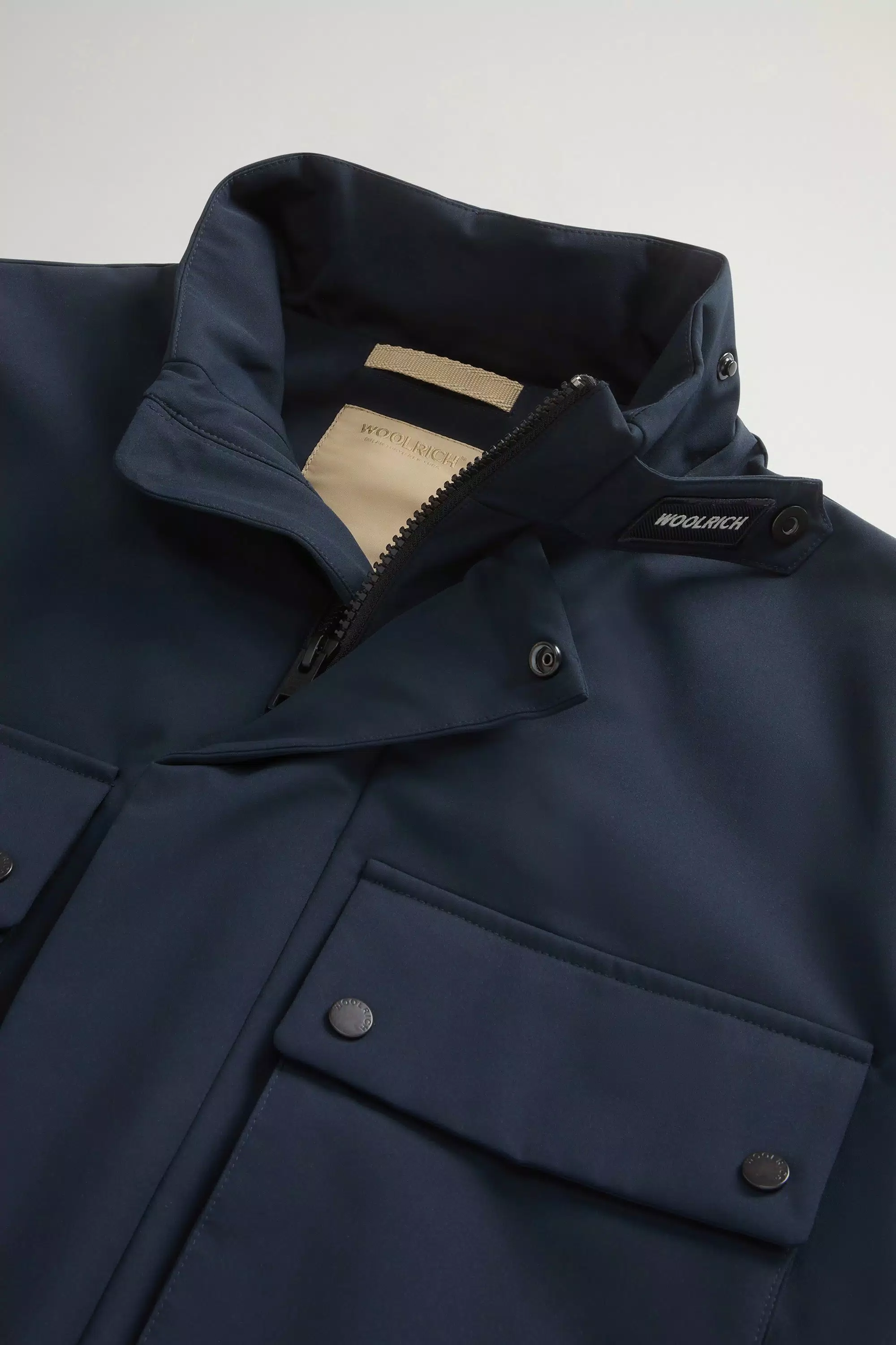 Hybrid Jacket in Two-Layered Fabric - Melton Blue