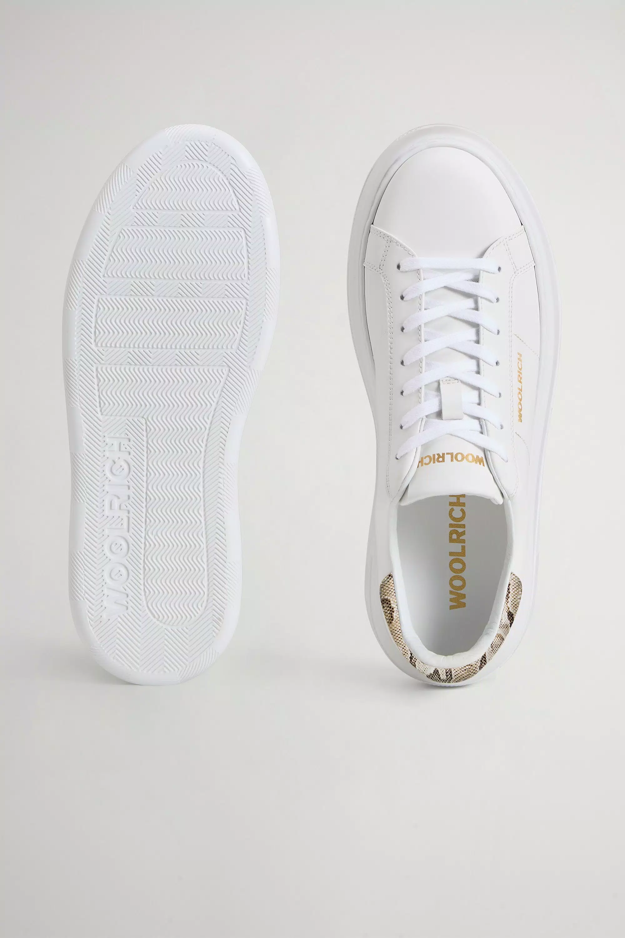Chunky Court Calfskin Sneakers - White Sand