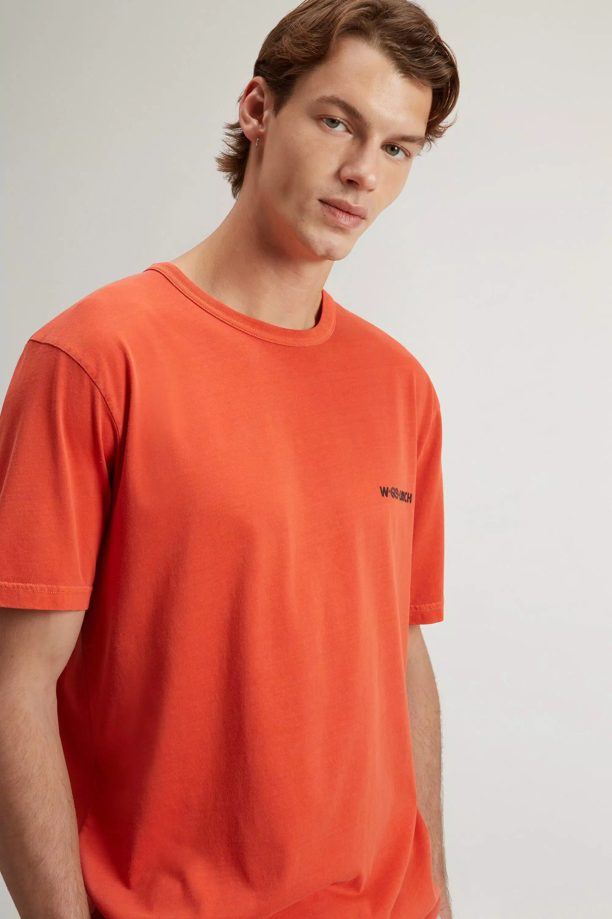 Garment-Dyed T-shirt in Pure Cotton - Faded Pureed Pumpkin