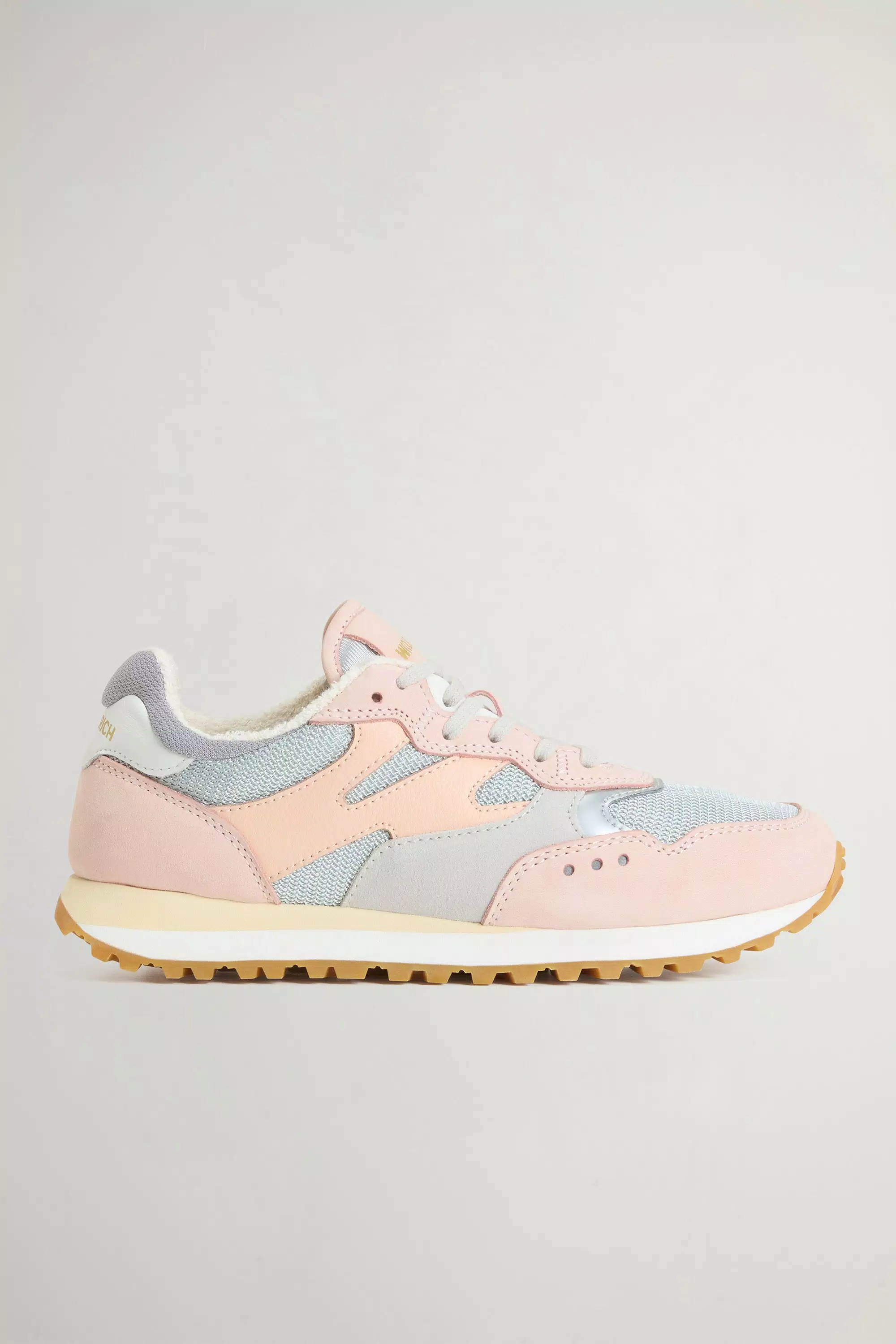 Gravel Sneakers in Nylon with Leather and Suede Inserts - Rose Grey