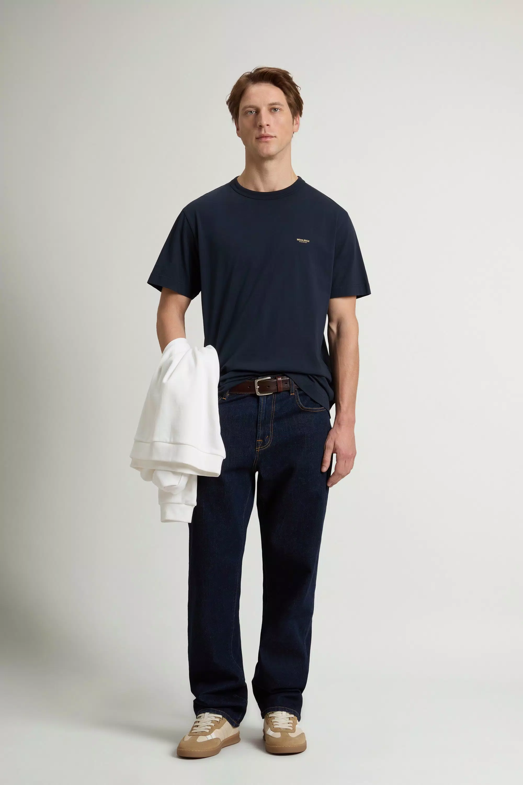 T-Shirt in Pure Cotton with Logo - Melton Blue