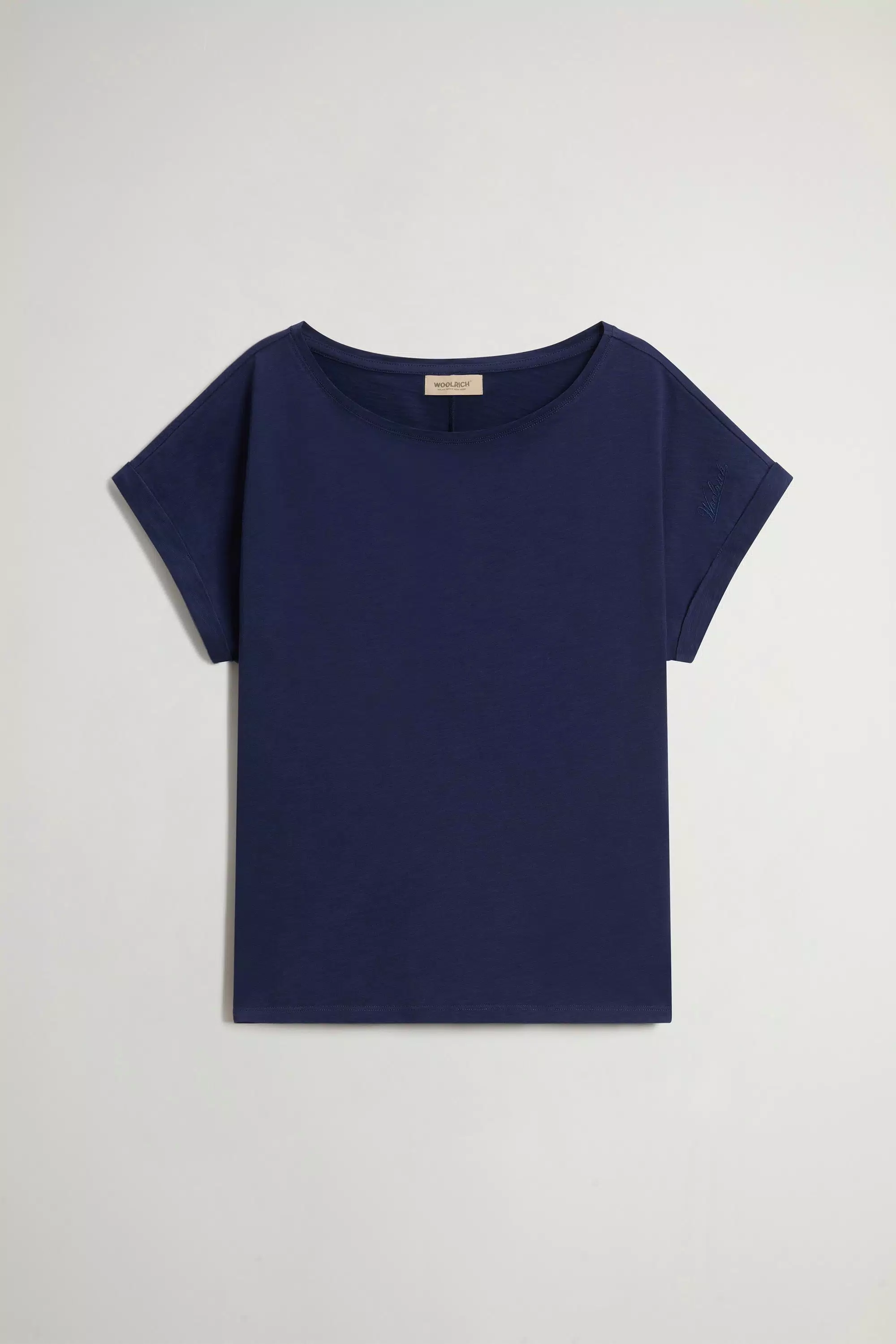T-Shirt in Pure Cotton Slub Fabric - Maritime Blue