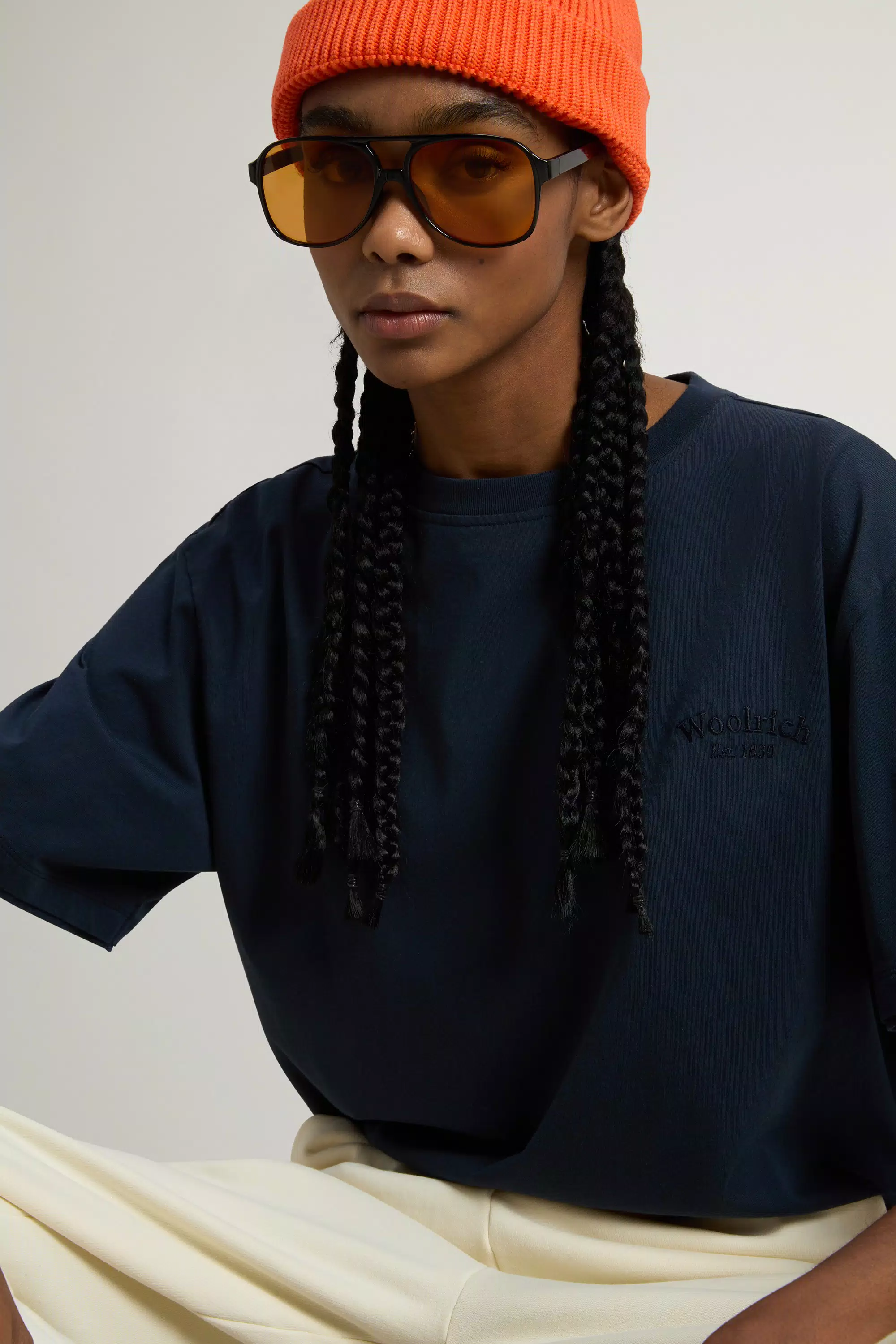Pure Pima Cotton T-Shirt with Logo - Melton Blue