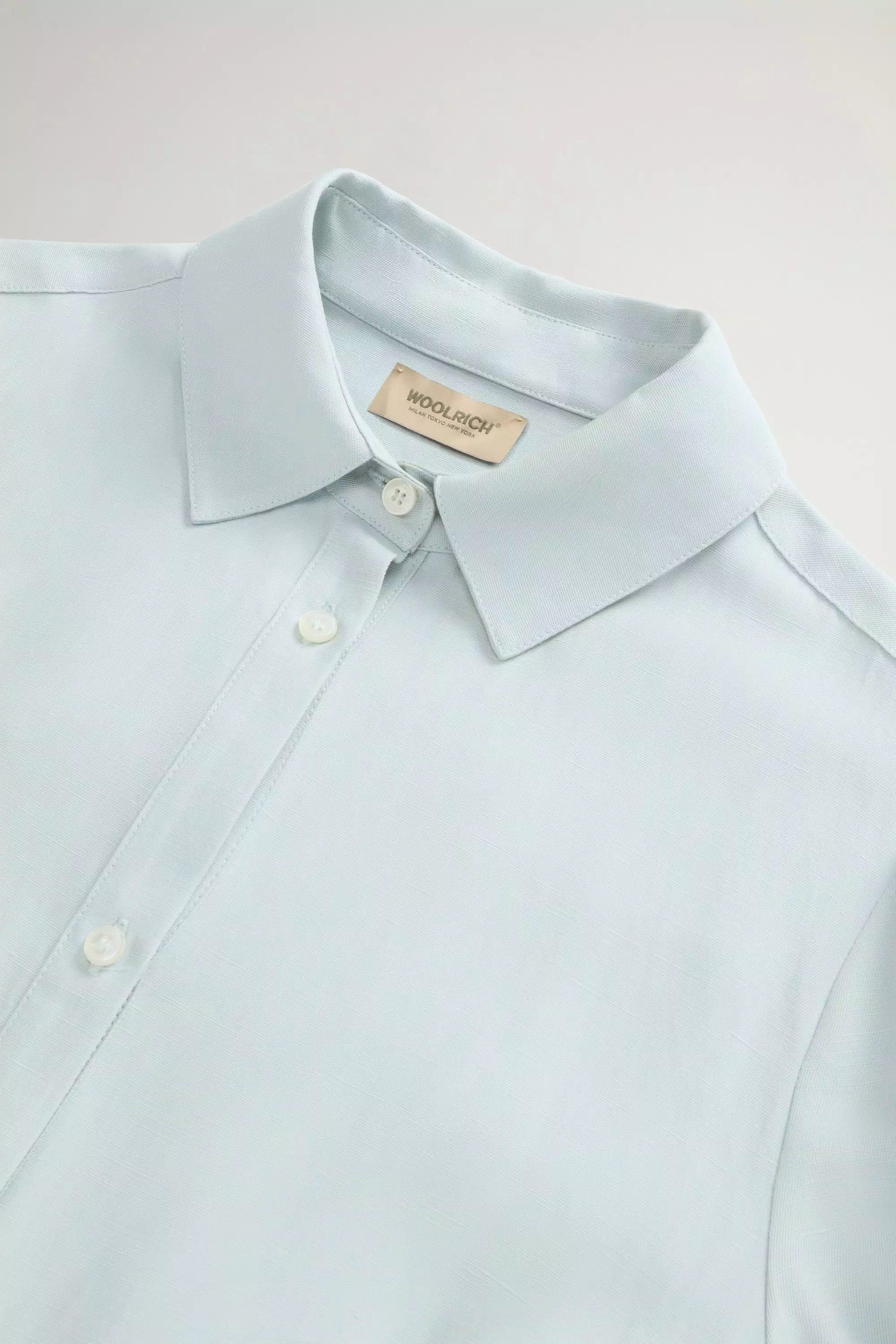 Shirt Dress in Linen Blend with Belt - Alpine Tundra