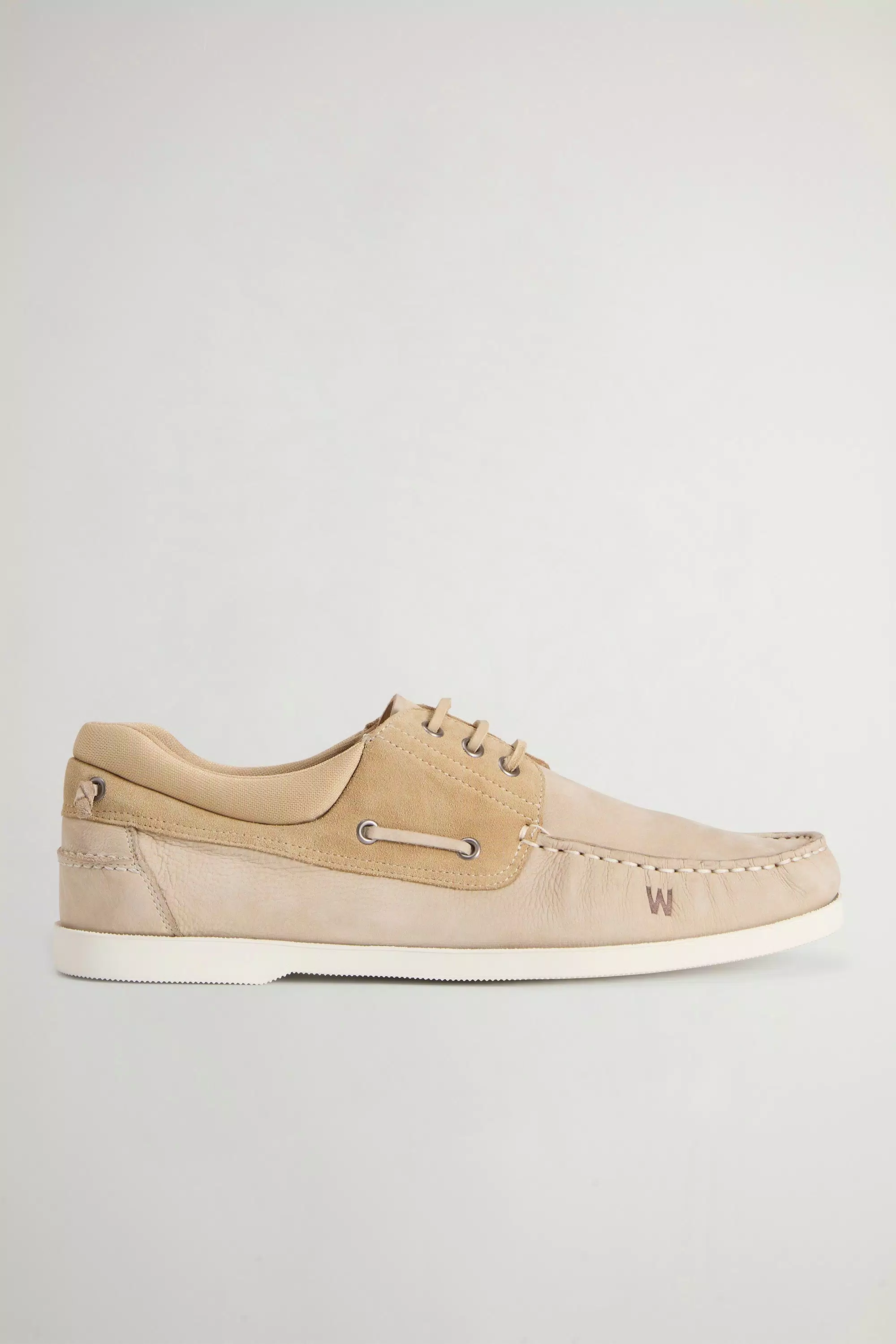 Boat Shoes in Nubuck and Suede Blend - Beige