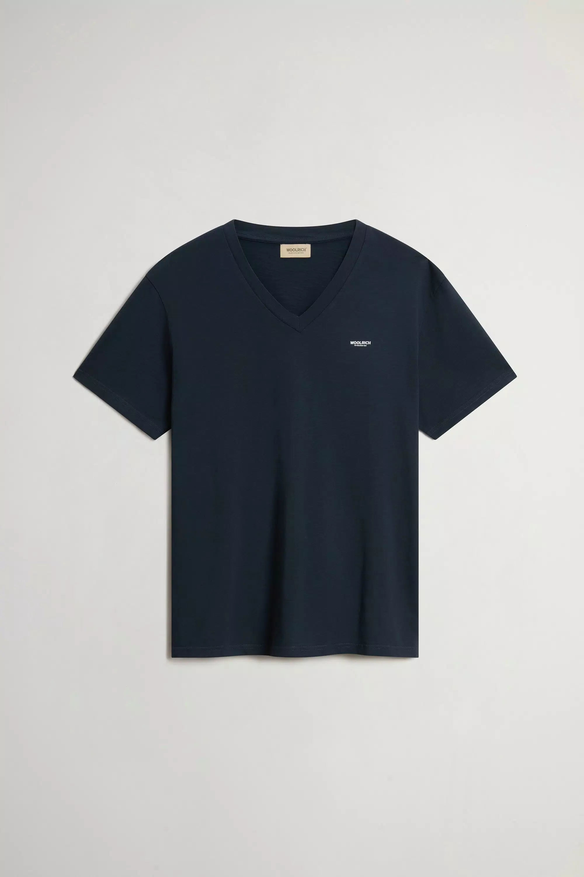 Slub V-Neck T-Shirt in Pure Cotton - Melton Blue