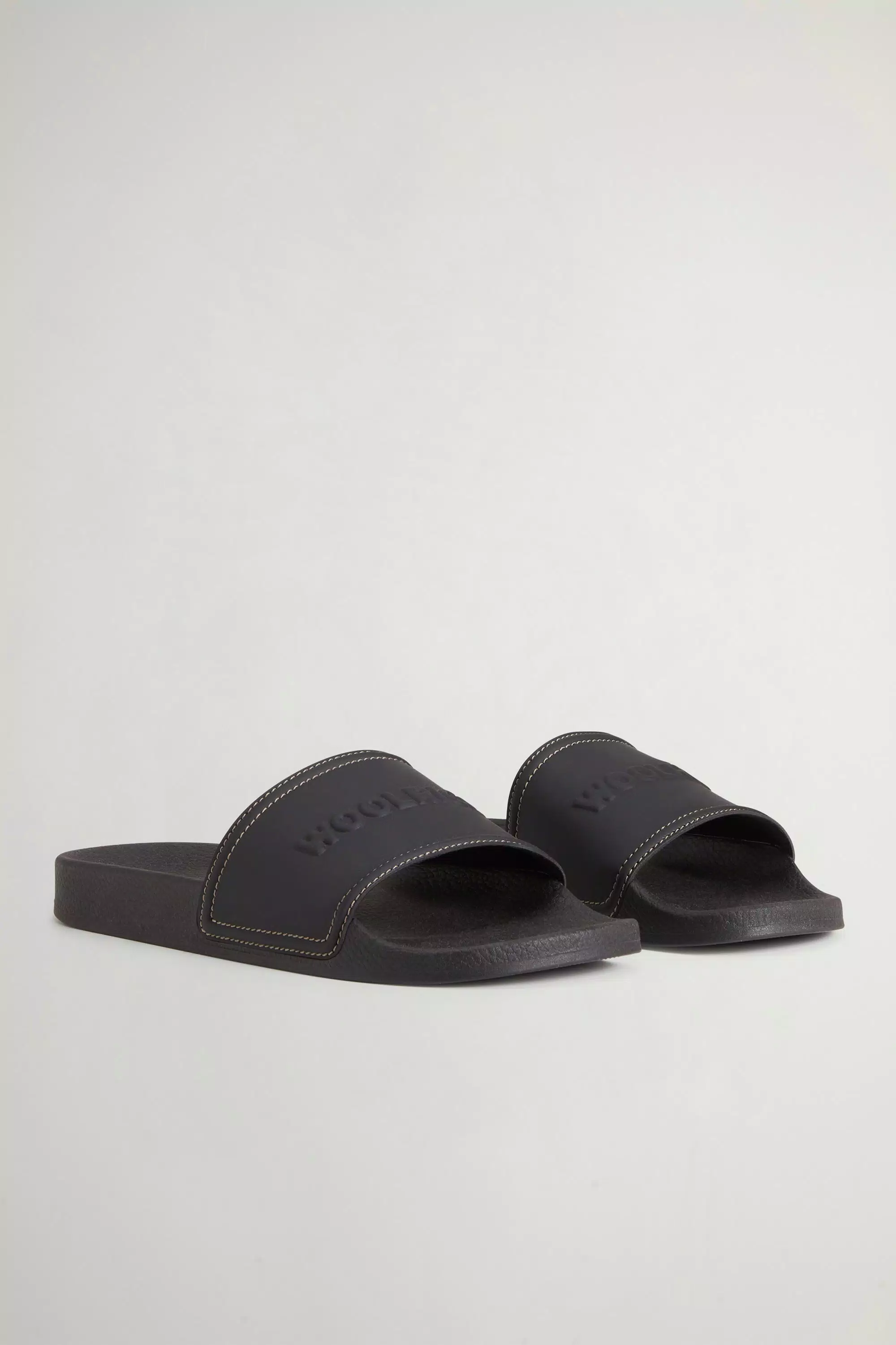 Slide Sandals with Logo - Black