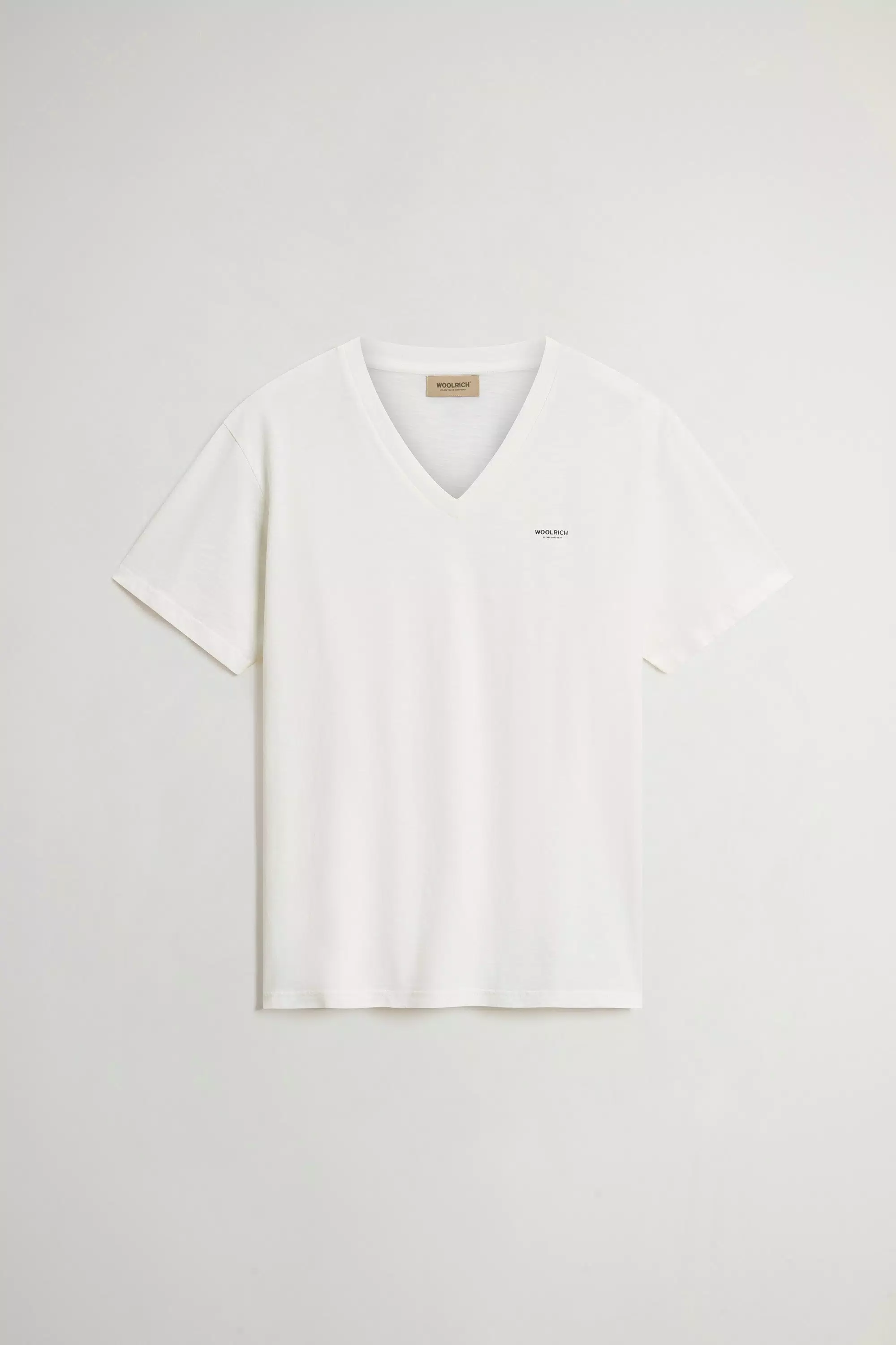 Slub V-Neck T-Shirt in Pure Cotton - Arctic White