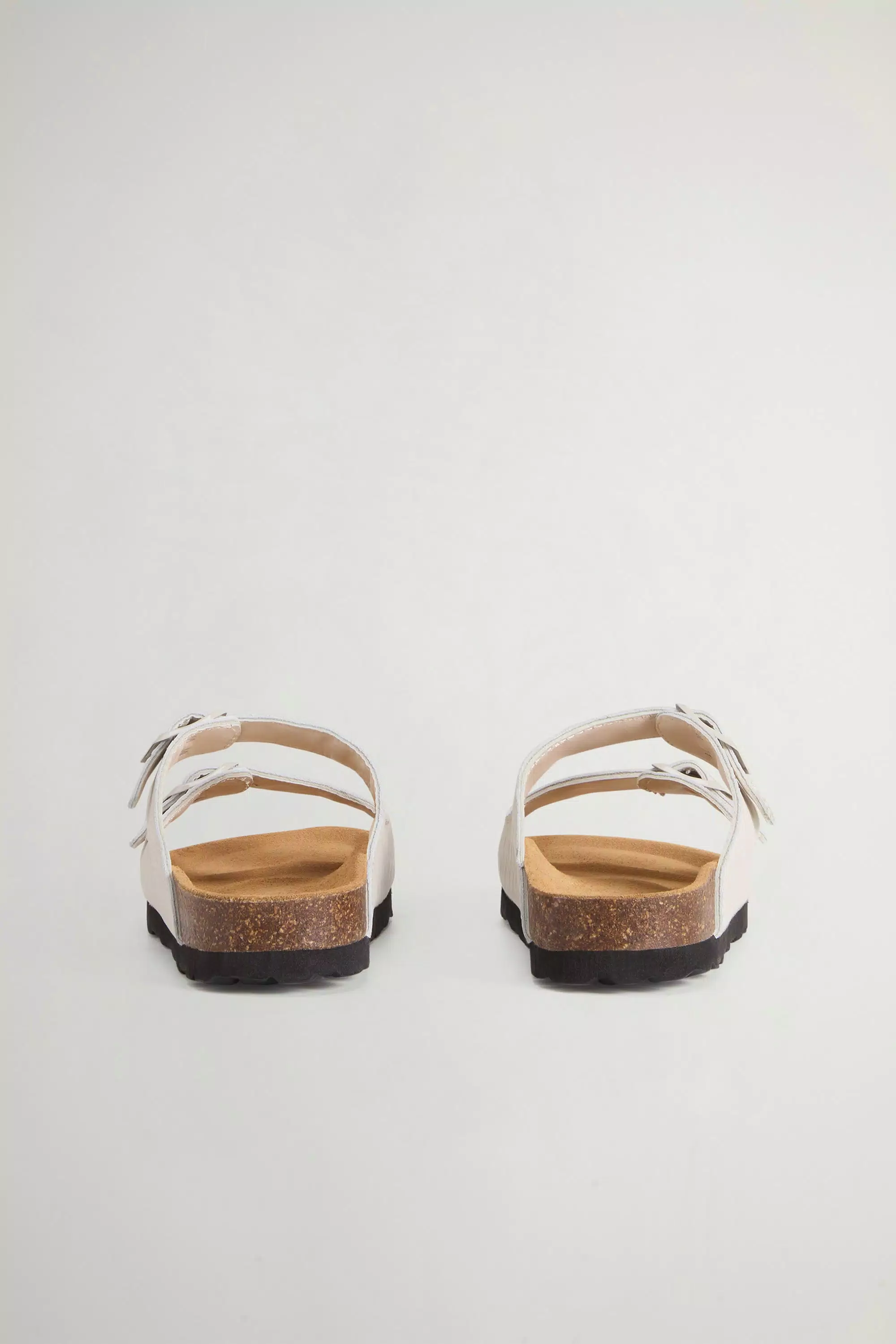 Sandals in Printed Leather with Buckles - Off White