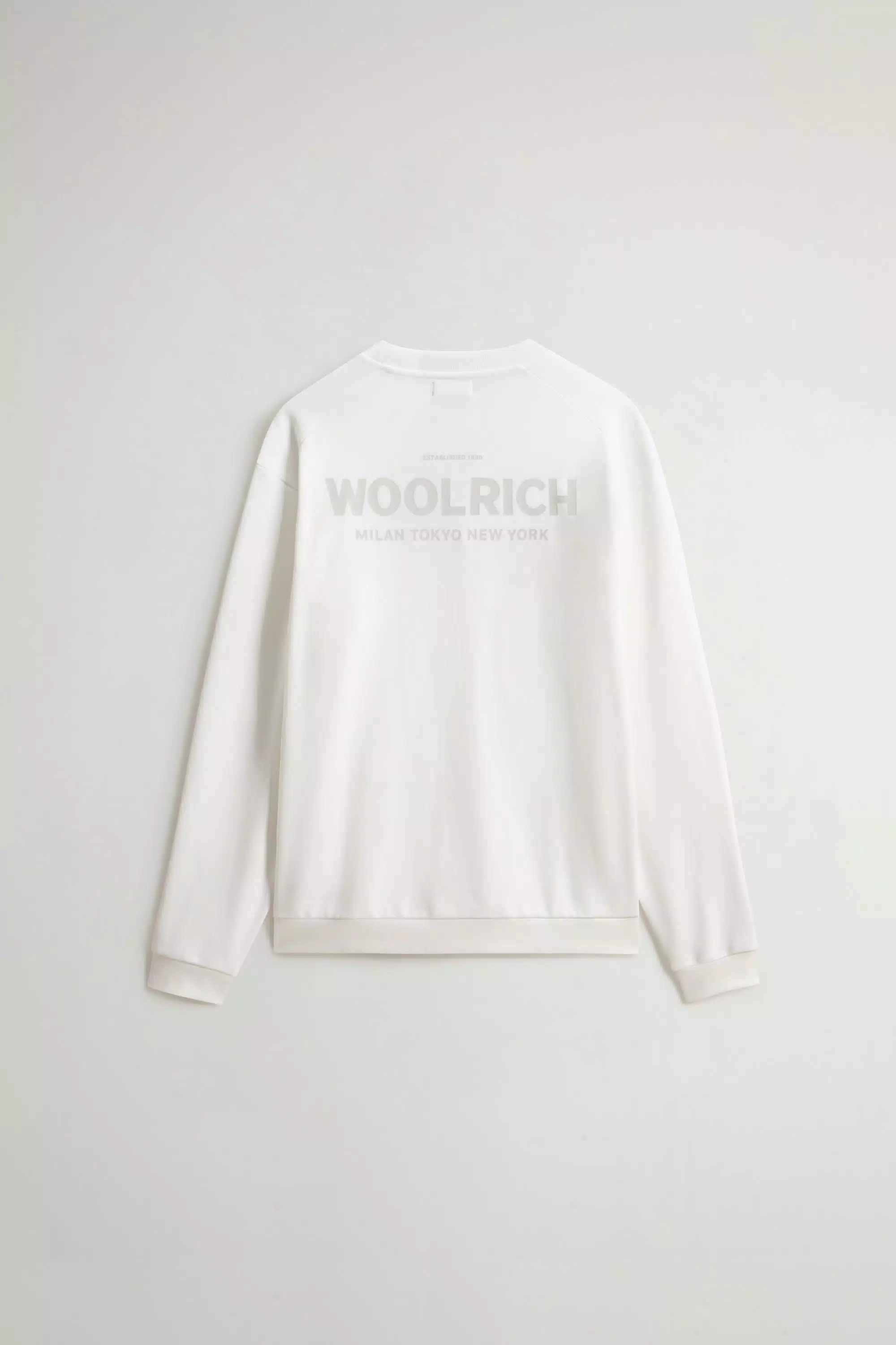 Crewneck Sweatshirt in Pure Cotton with Macro Logo on the Back - Arctic White