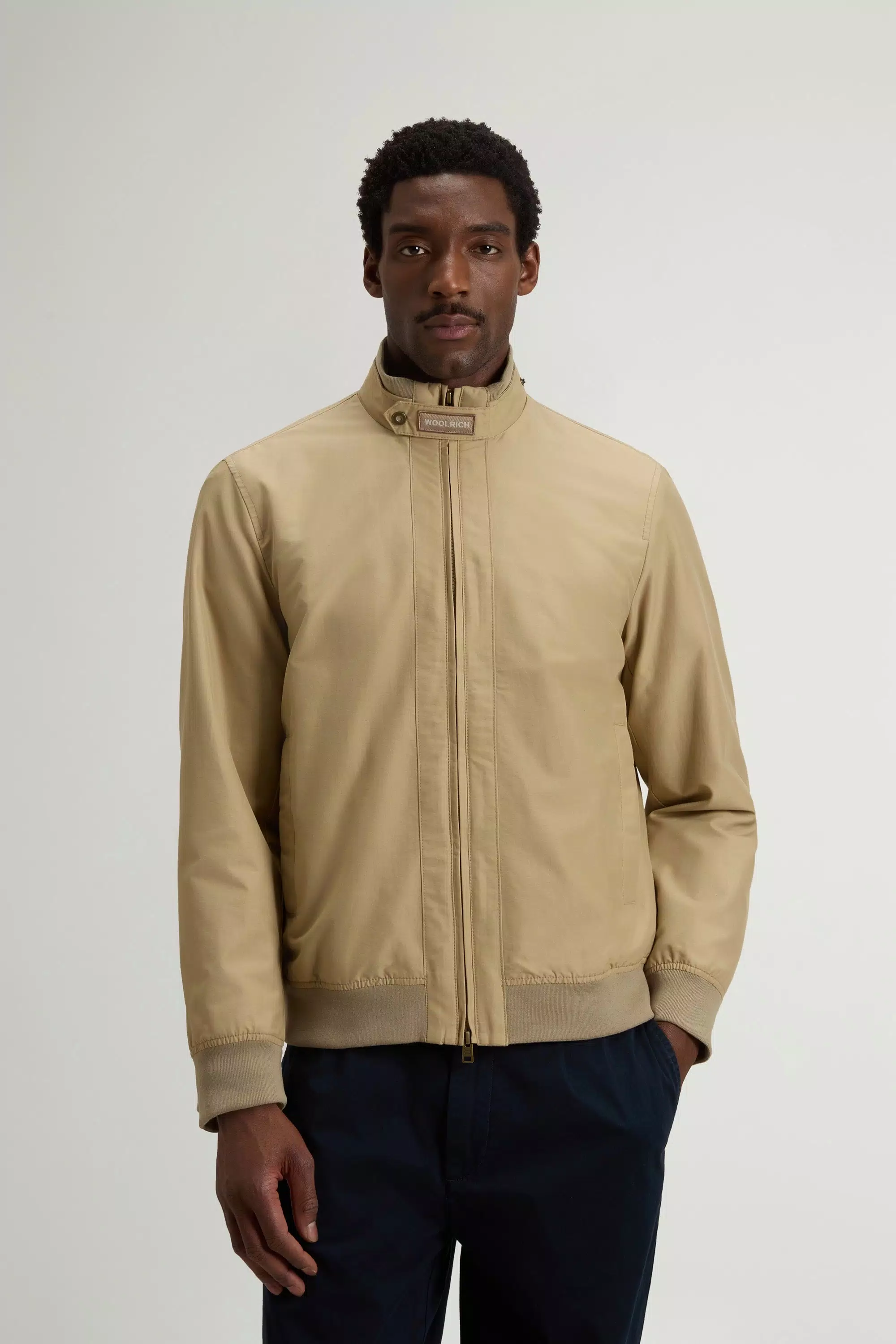 Lewis Bomber Jacket in Light Ramar - Travertine