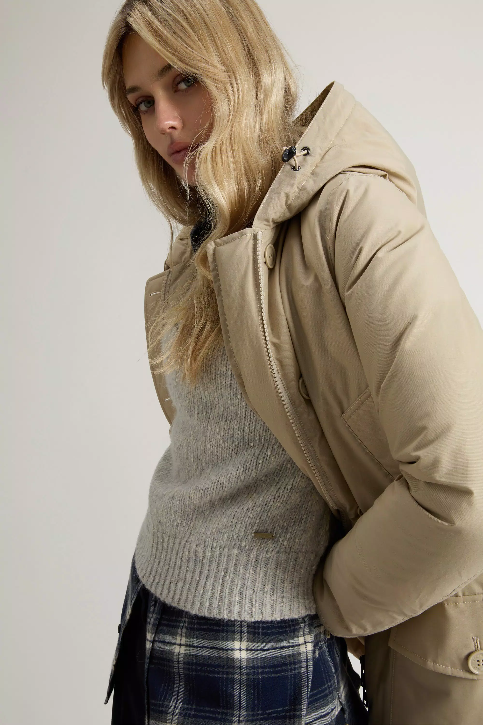 Arctic Parka in Ramar Cloth with Four Pockets and Detachable Fur - Oxford Tan